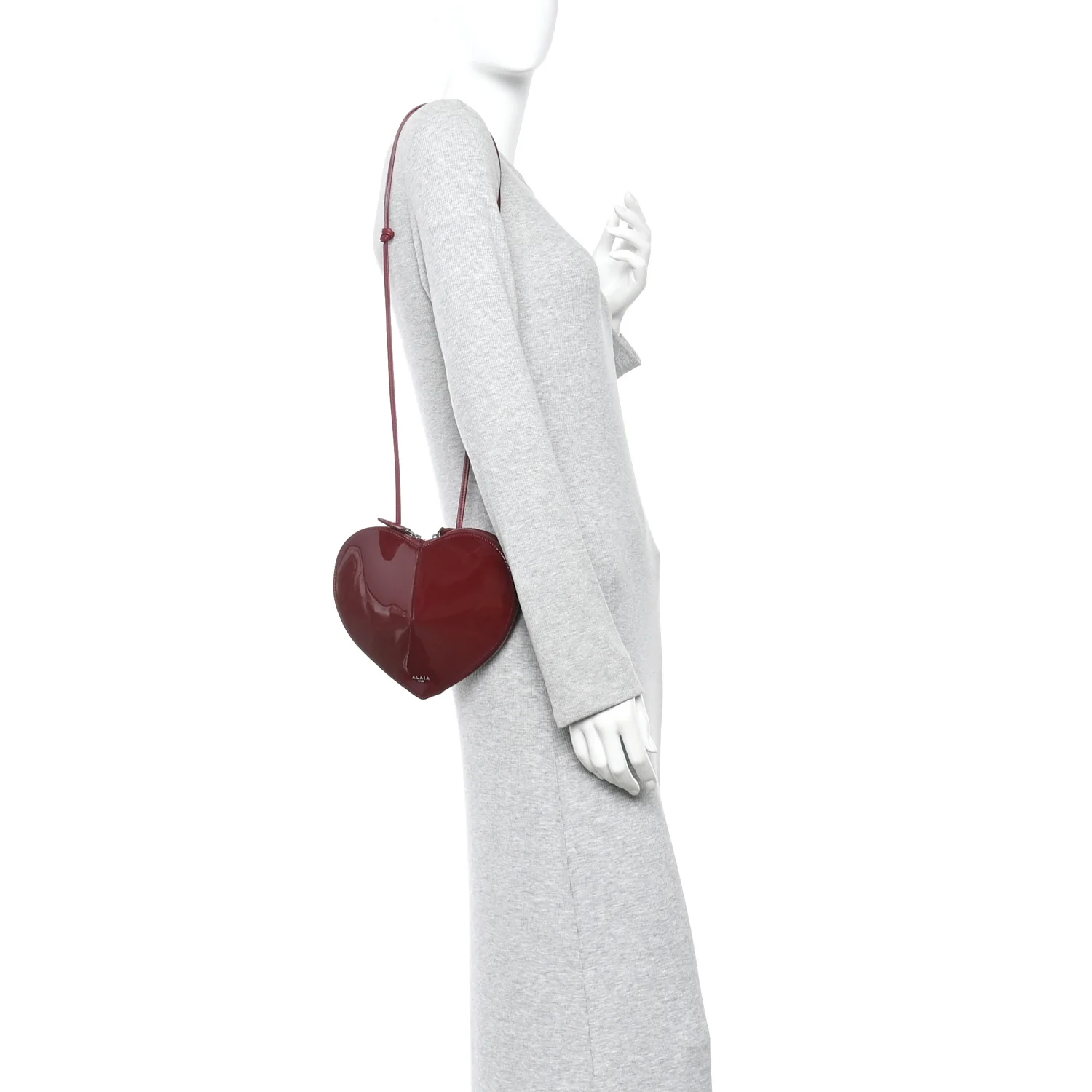 Patent Calfskin Le Coeur Bag Garnet Red - Image 2