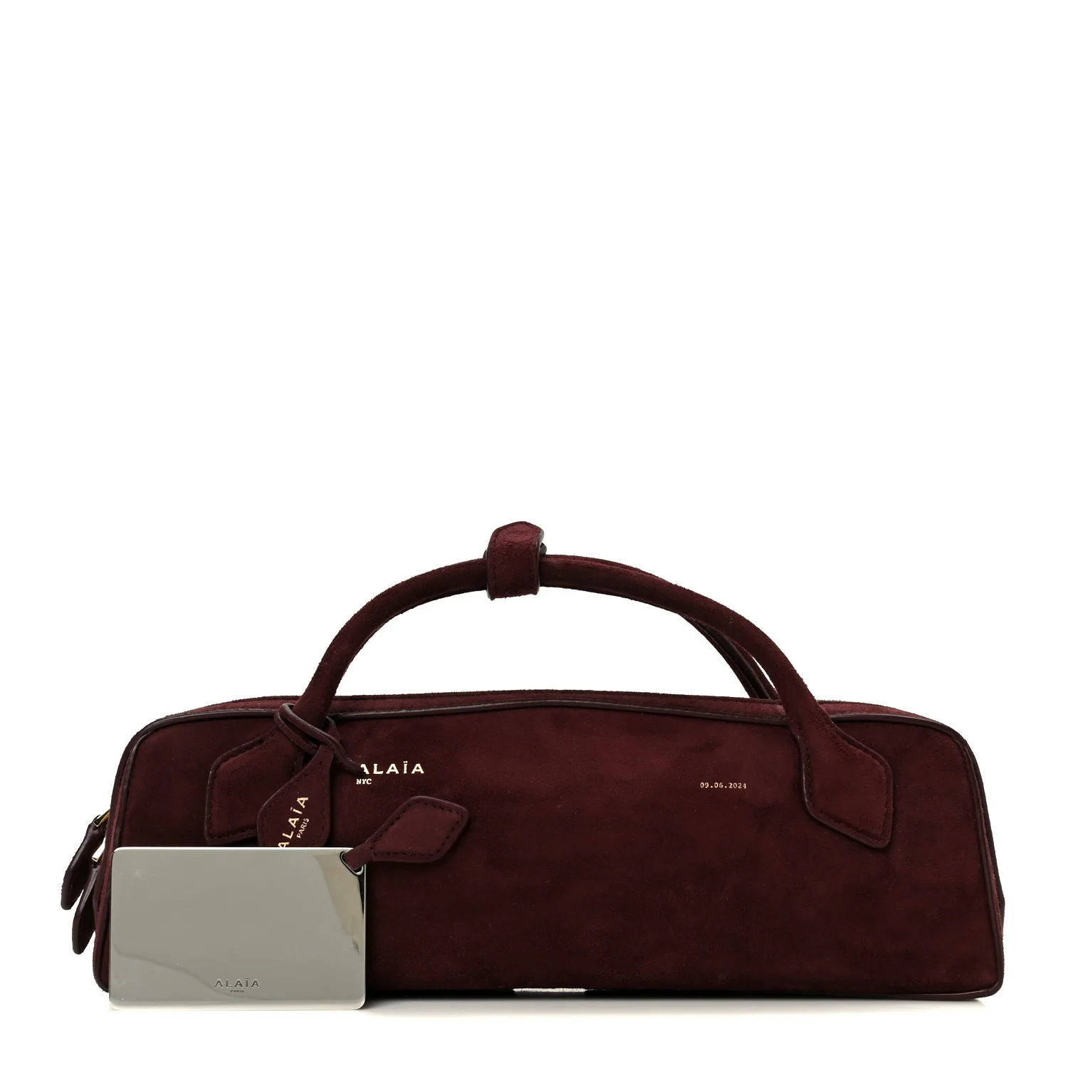 Suede Goatskin Le Teckel Clutch Rouge Grenat - Image 3