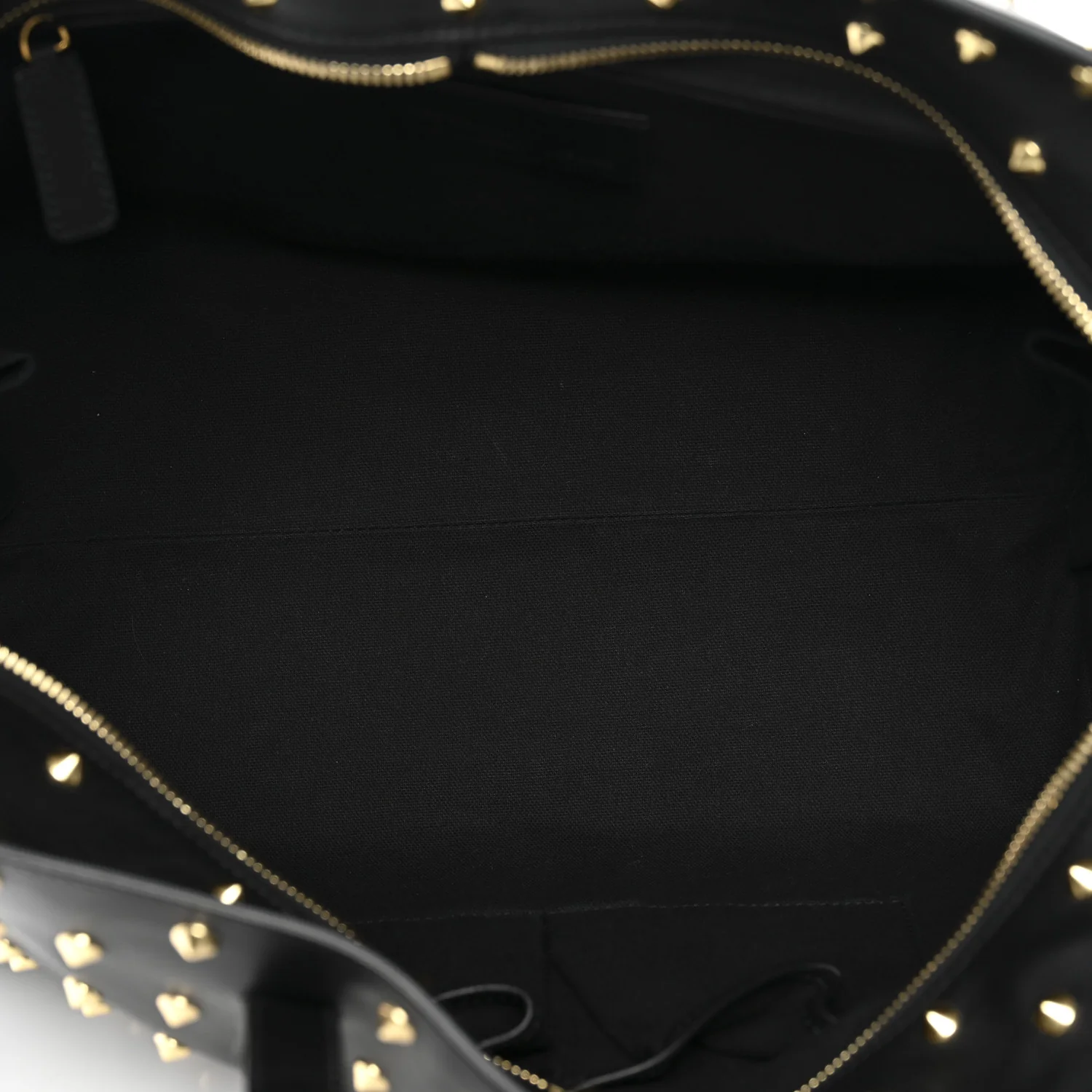 Calfskin Large Studded Padlock Zip Around Tote Black - Image 5