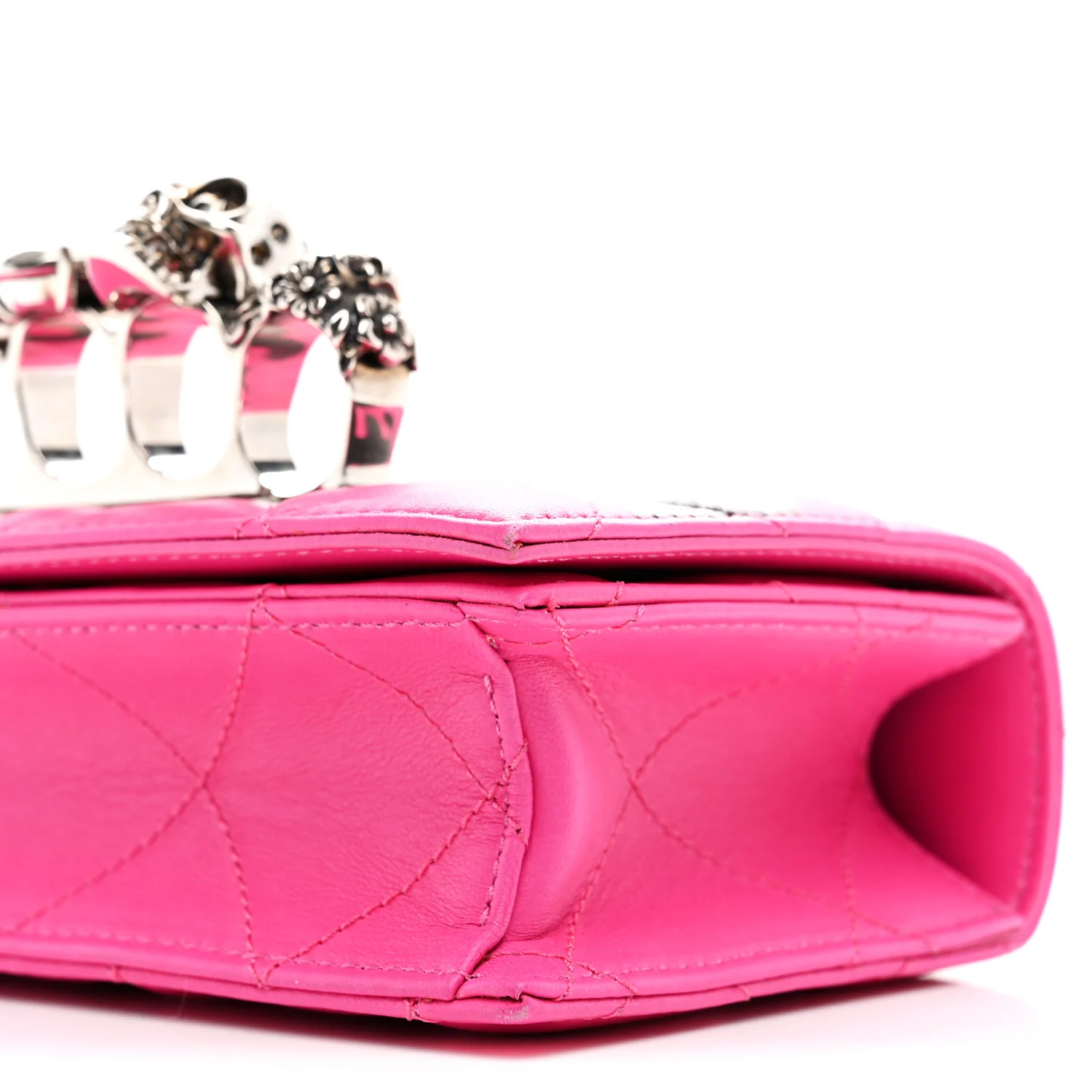 Nappa Quilted Graffiti Skull Knuckle Crossbody Bobby Pink Black - Image 10