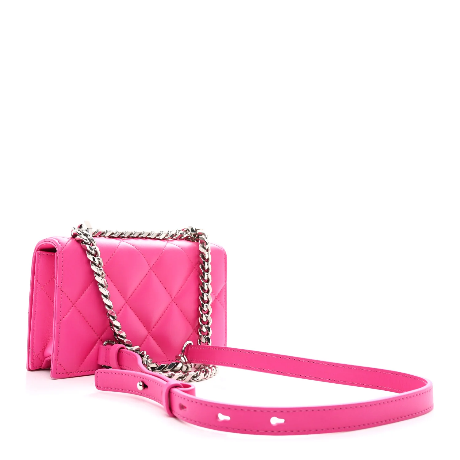 Nappa Quilted Graffiti Skull Knuckle Crossbody Bobby Pink Black - Image 3