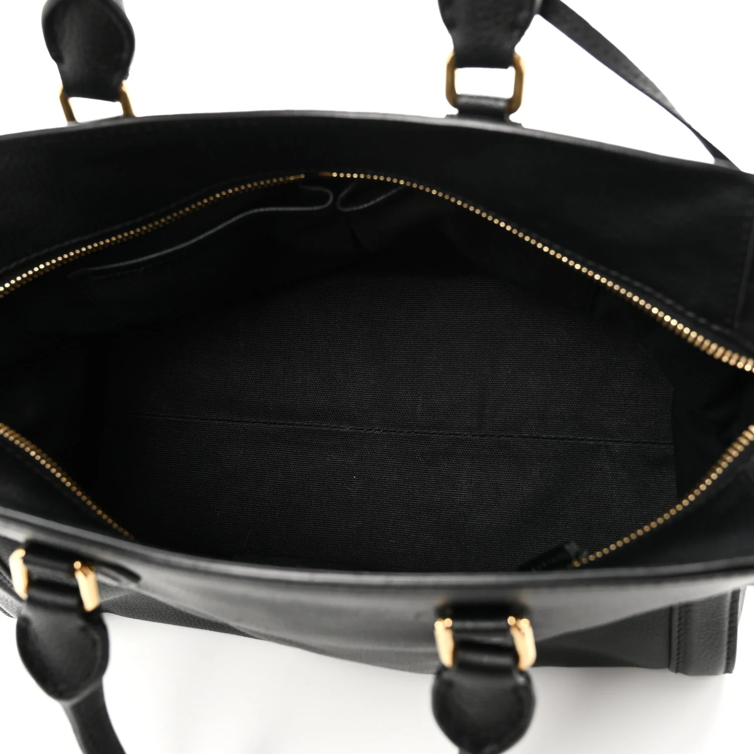 Pebbled Calfskin Small Skull Padlock Zip Around Tote Black - Image 5
