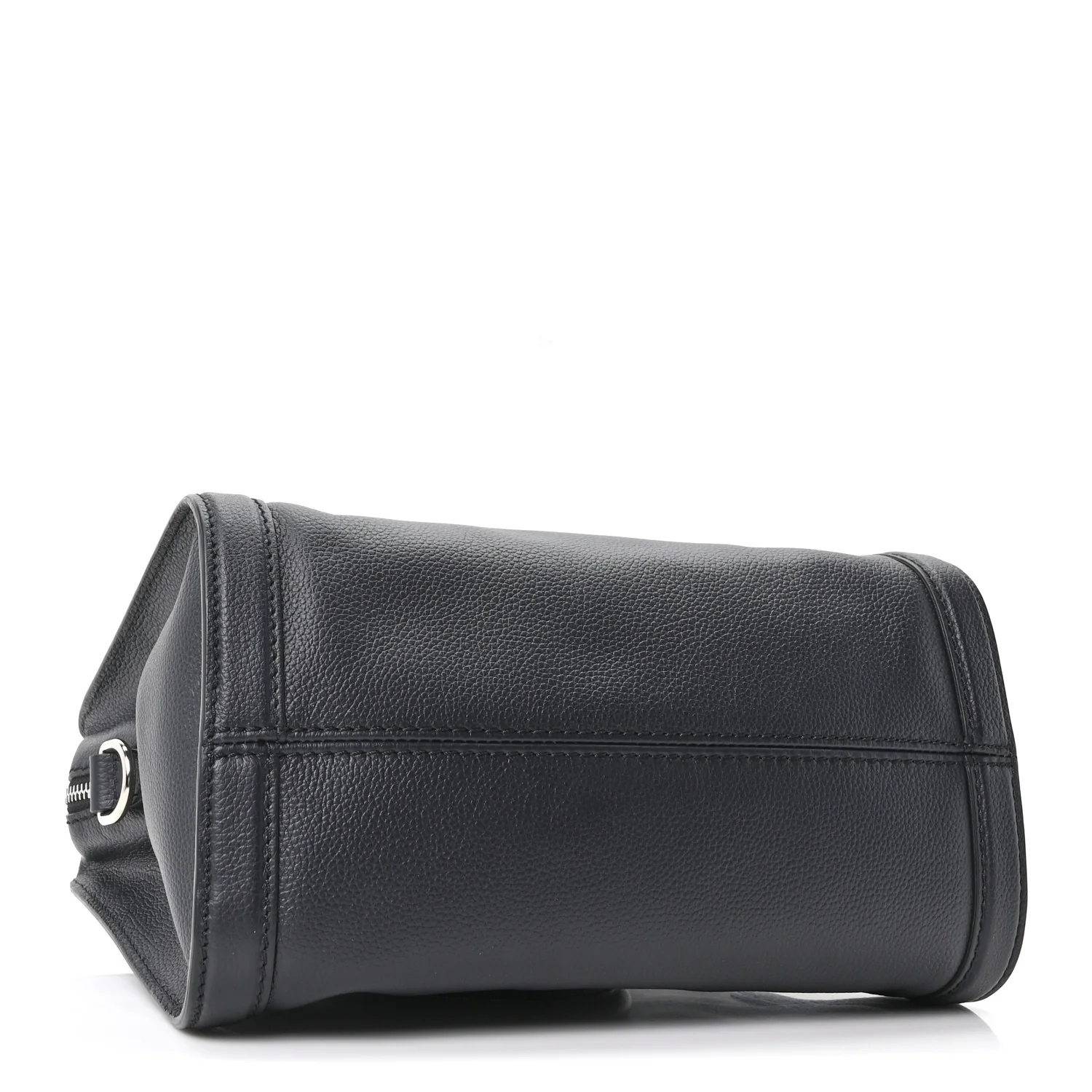 Pebbled Calfskin Small Skull Padlock Zip Around Tote Navy - Image 4
