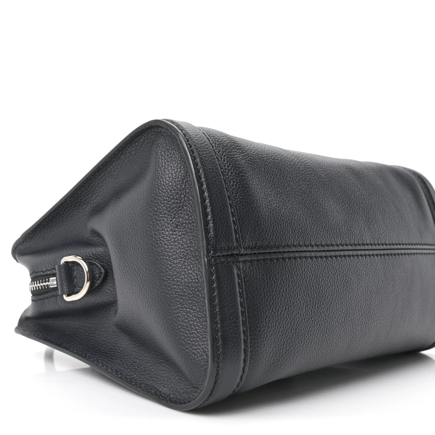 Pebbled Calfskin Small Skull Padlock Zip Around Tote Navy - Image 9