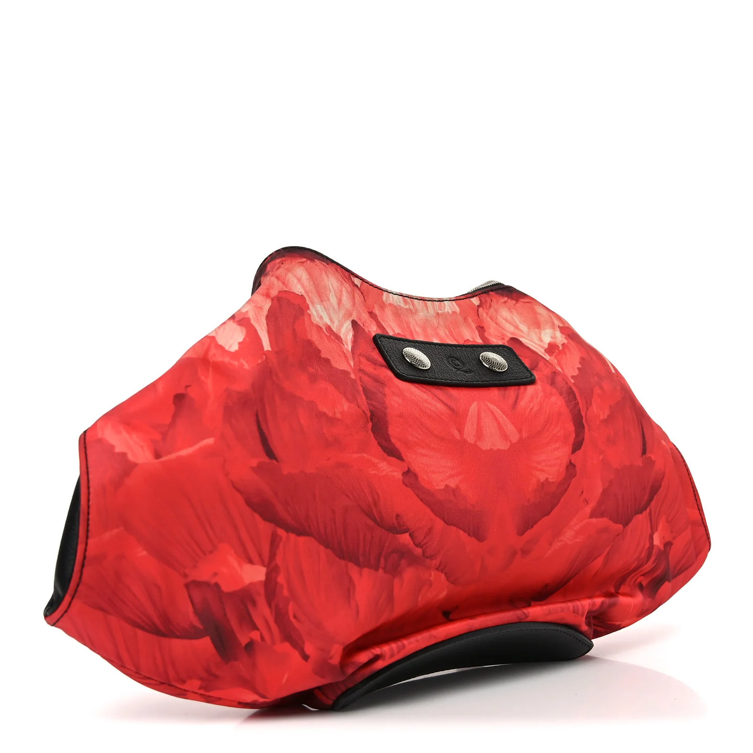 Silk Floral Print Clutch Red Multicolor - Image 3