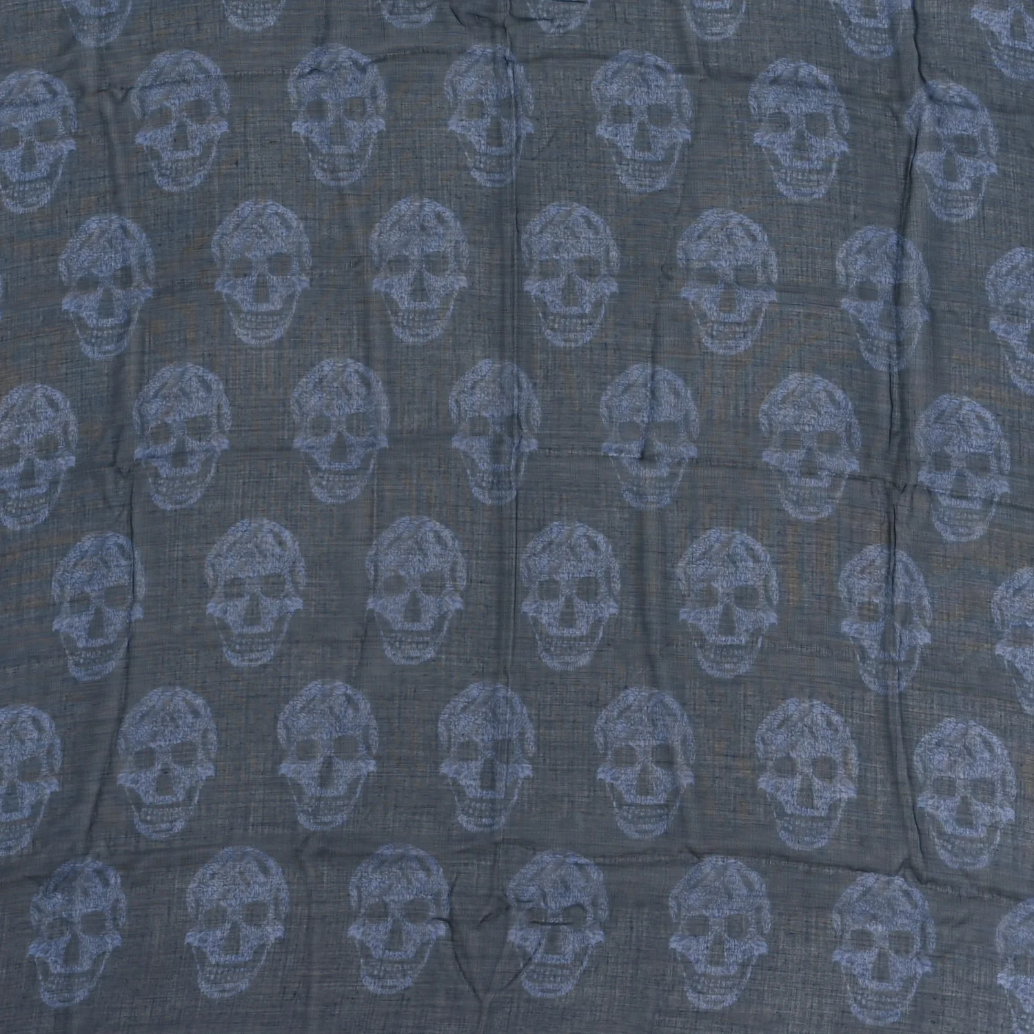 Silk Modal Skull Scarf Blue - Image 2