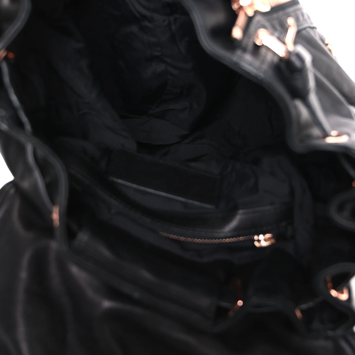 Lambskin Marti Backpack Bag Washed Black Rose Gold Hardware - Image 4