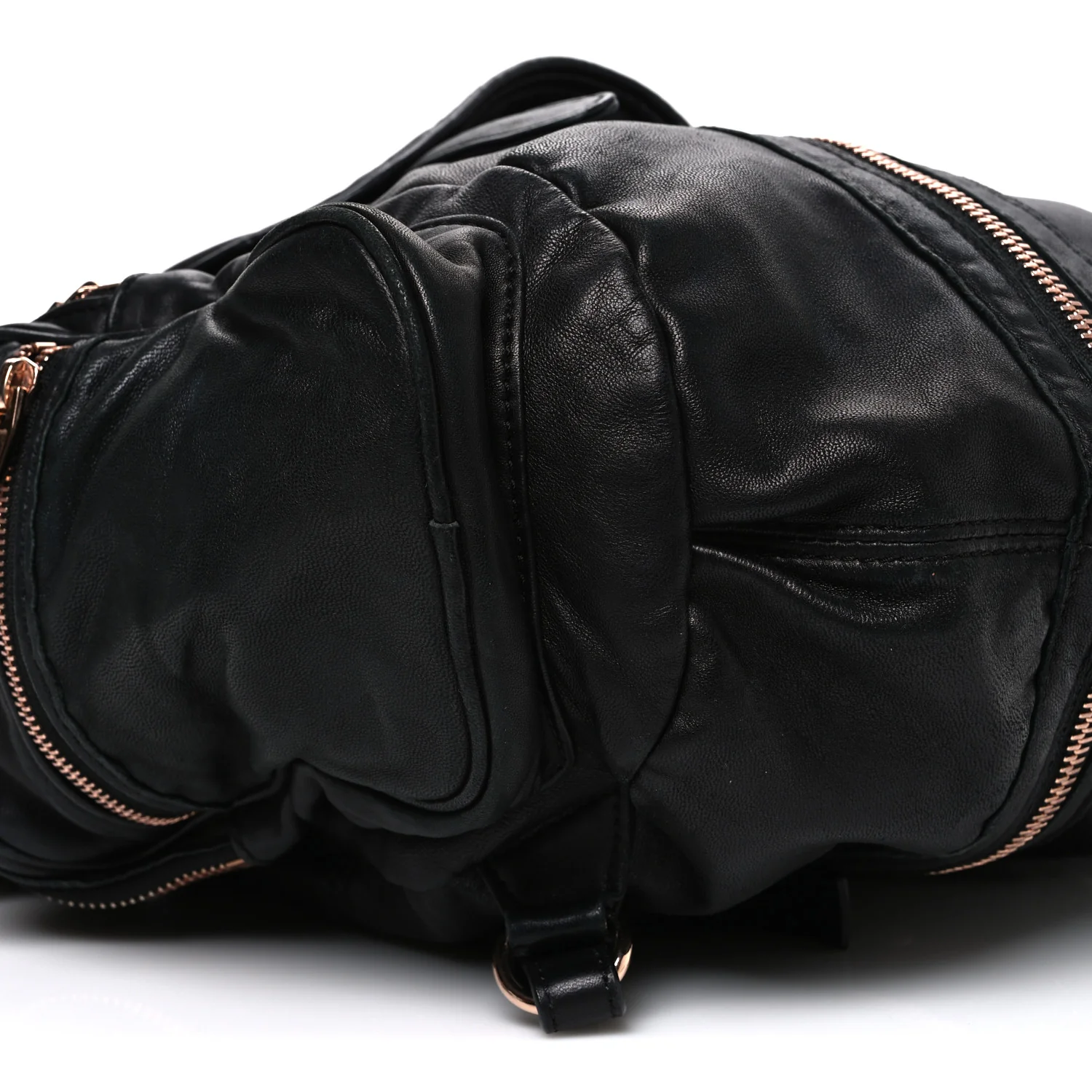 Lambskin Marti Backpack Bag Washed Black Rose Gold Hardware - Image 7
