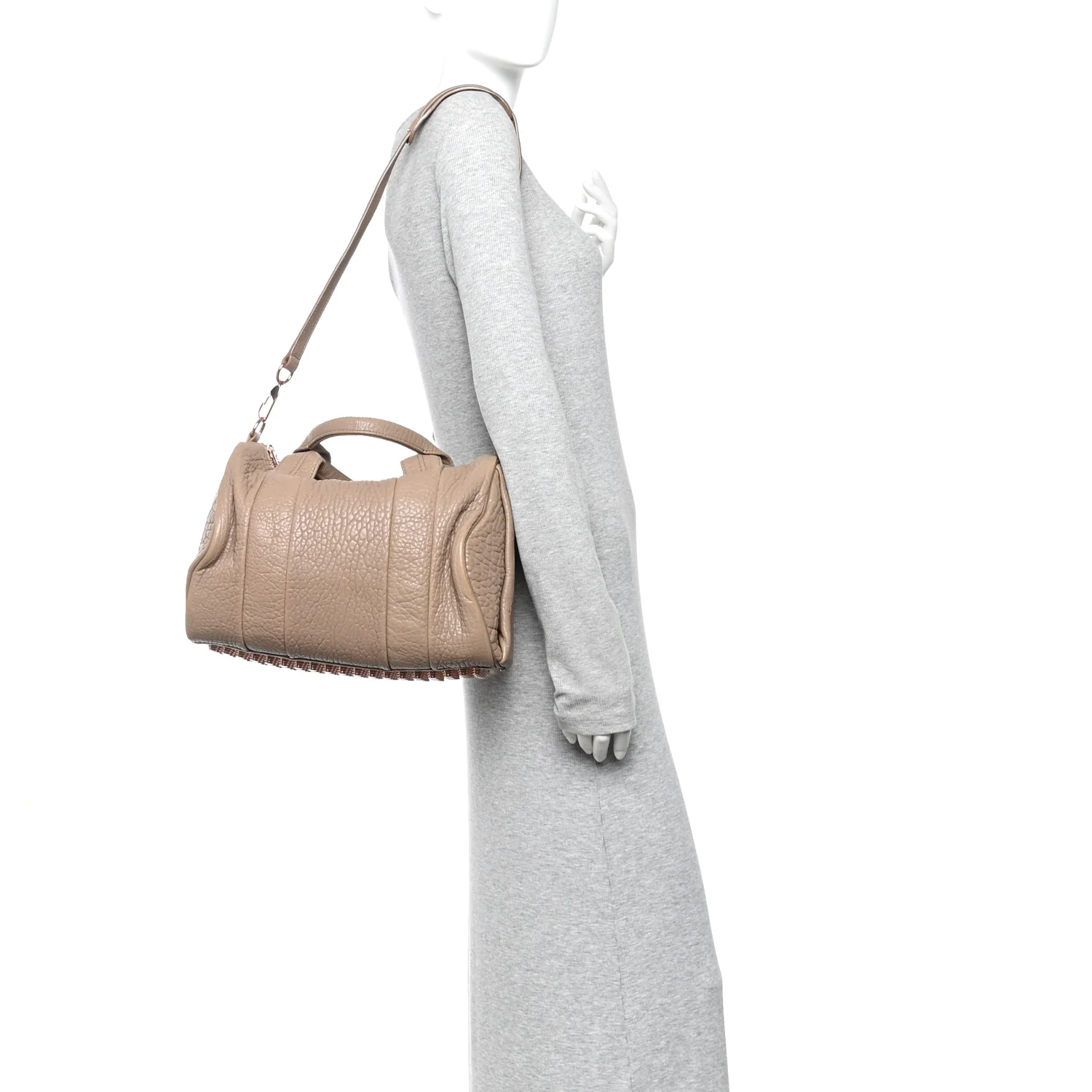 Pebbled Lambskin Rocco Latte Rose Gold Hardware - Image 2
