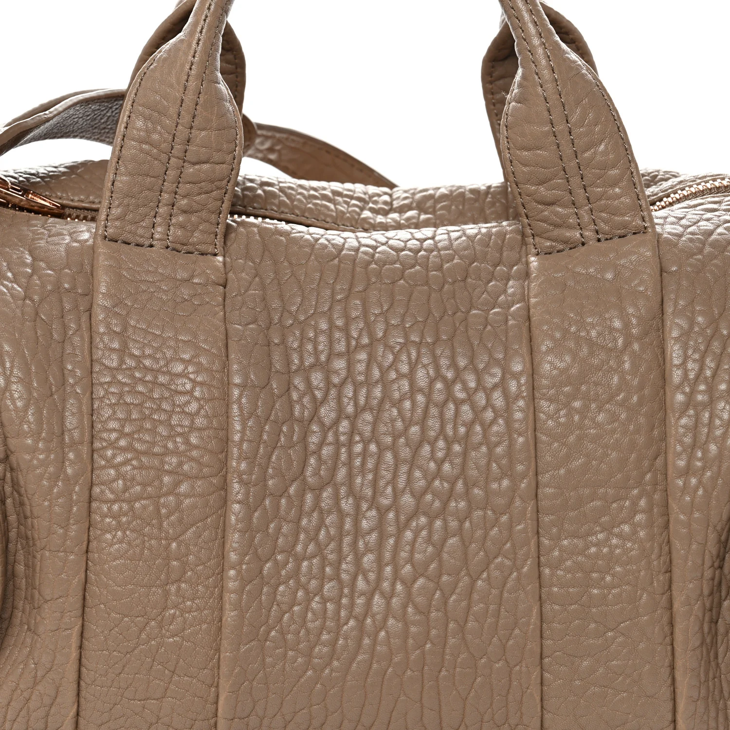 Pebbled Lambskin Rocco Latte Rose Gold Hardware - Image 7