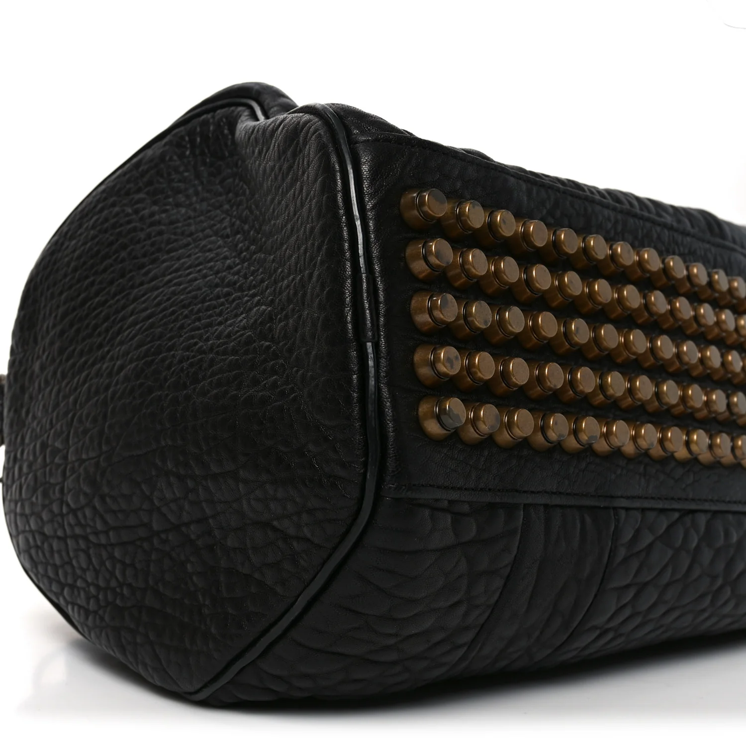 Pebbled Lambskin Rockie Black Antique Brass Hardware - Image 8