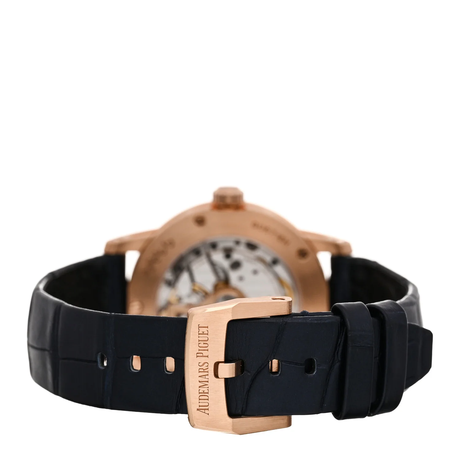 18K Rose Gold Alligator 38mm Code 11.59 Automatic Watch Blue 77410OR.OO.A344CR.01 - Image 3