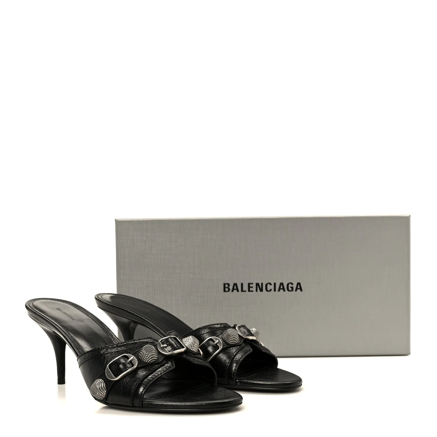 Agneau Arena Cagole 50mm Slide Sandals 38 Black - Image 9