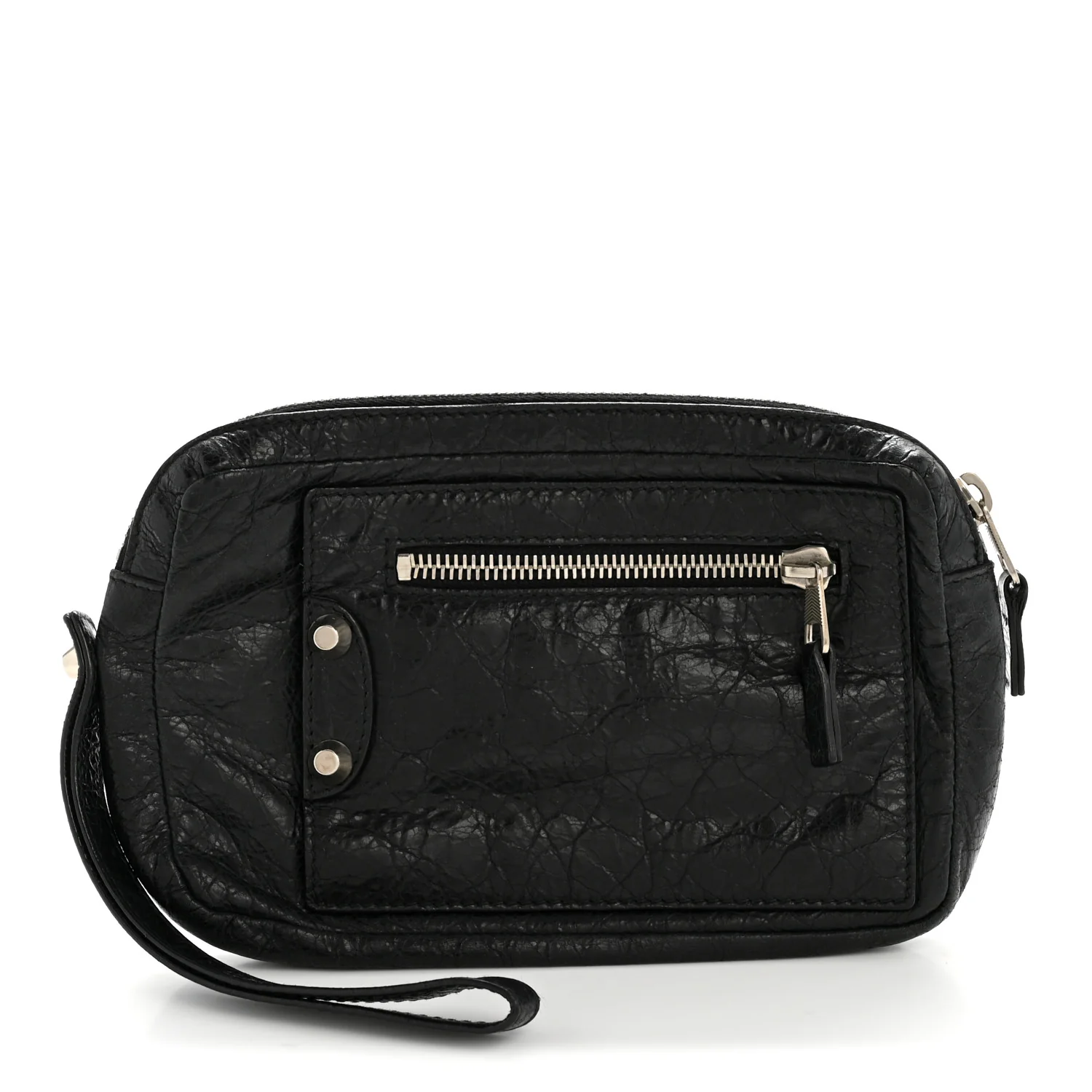 Agneau Arena Classic Hardware Grip Wallet Black