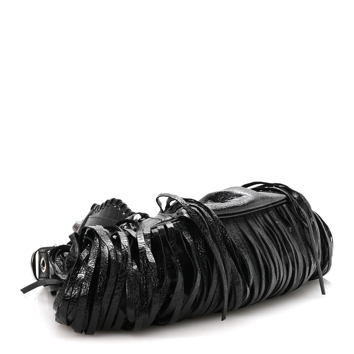 Agneau Arena Le Cagole Fringe Shoulder Bag XS Black - Image 5