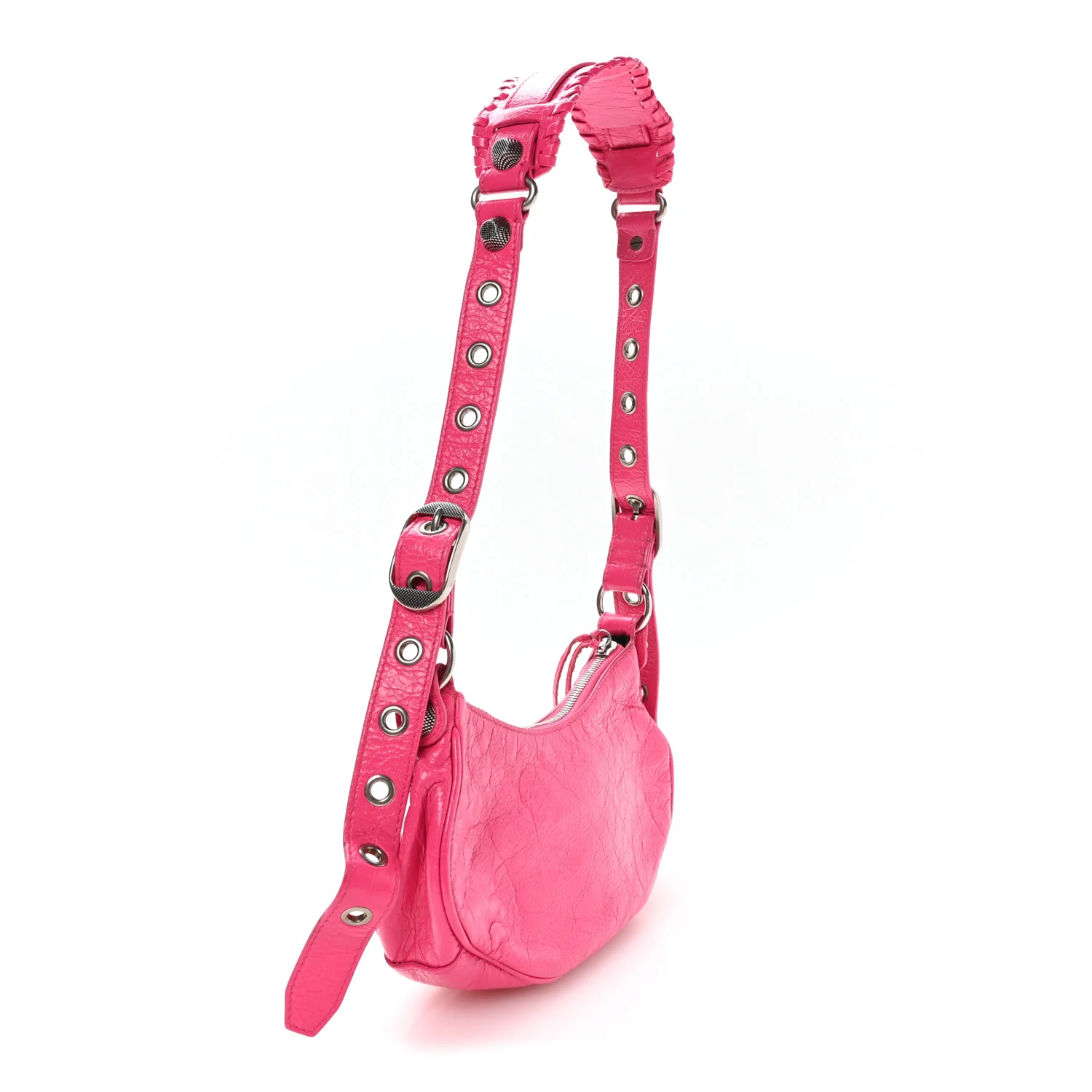Agneau Arena Le Cagole Shoulder Bag XS Hot Pink - Image 4