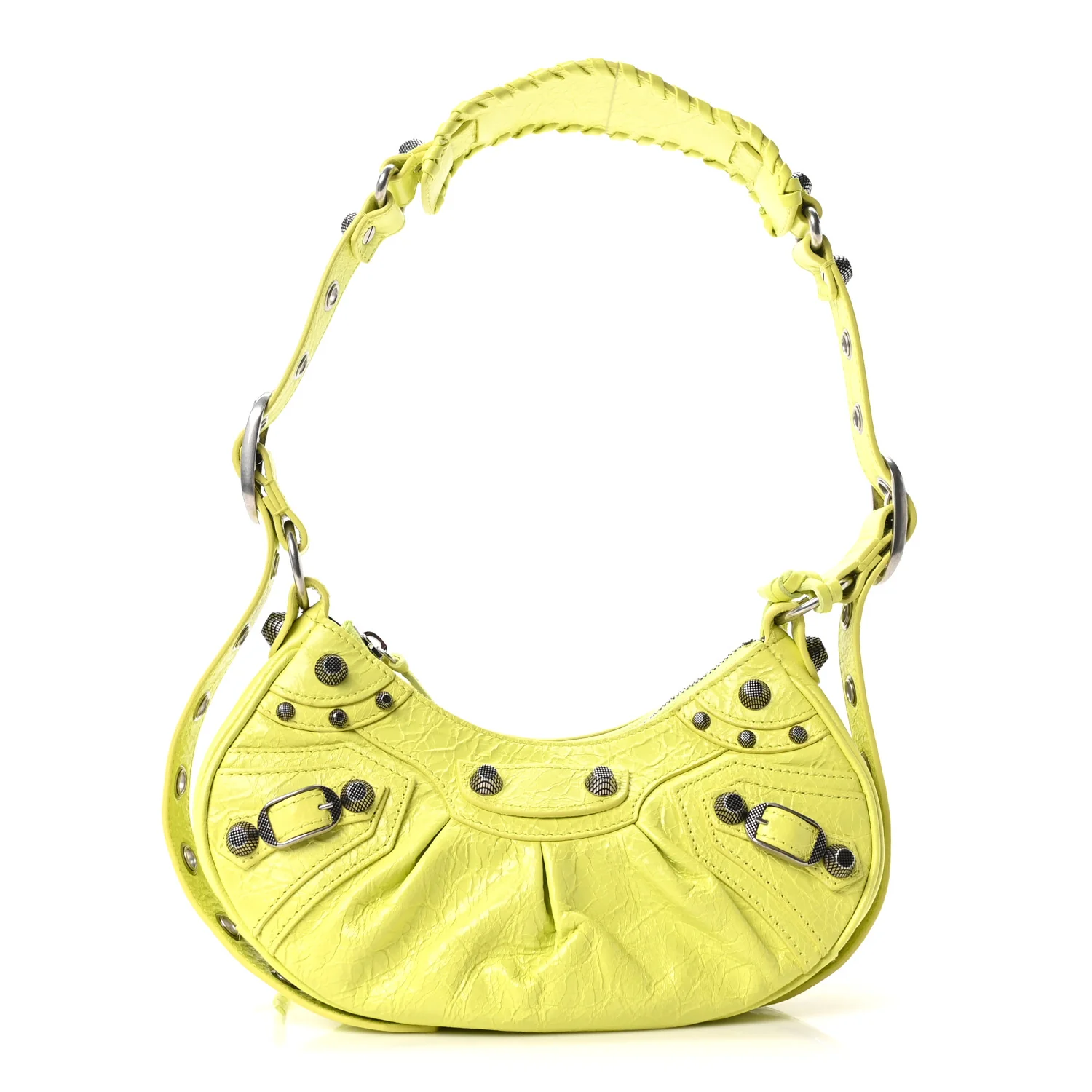 Agneau Arena Le Cagole Shoulder Bag XS Lime