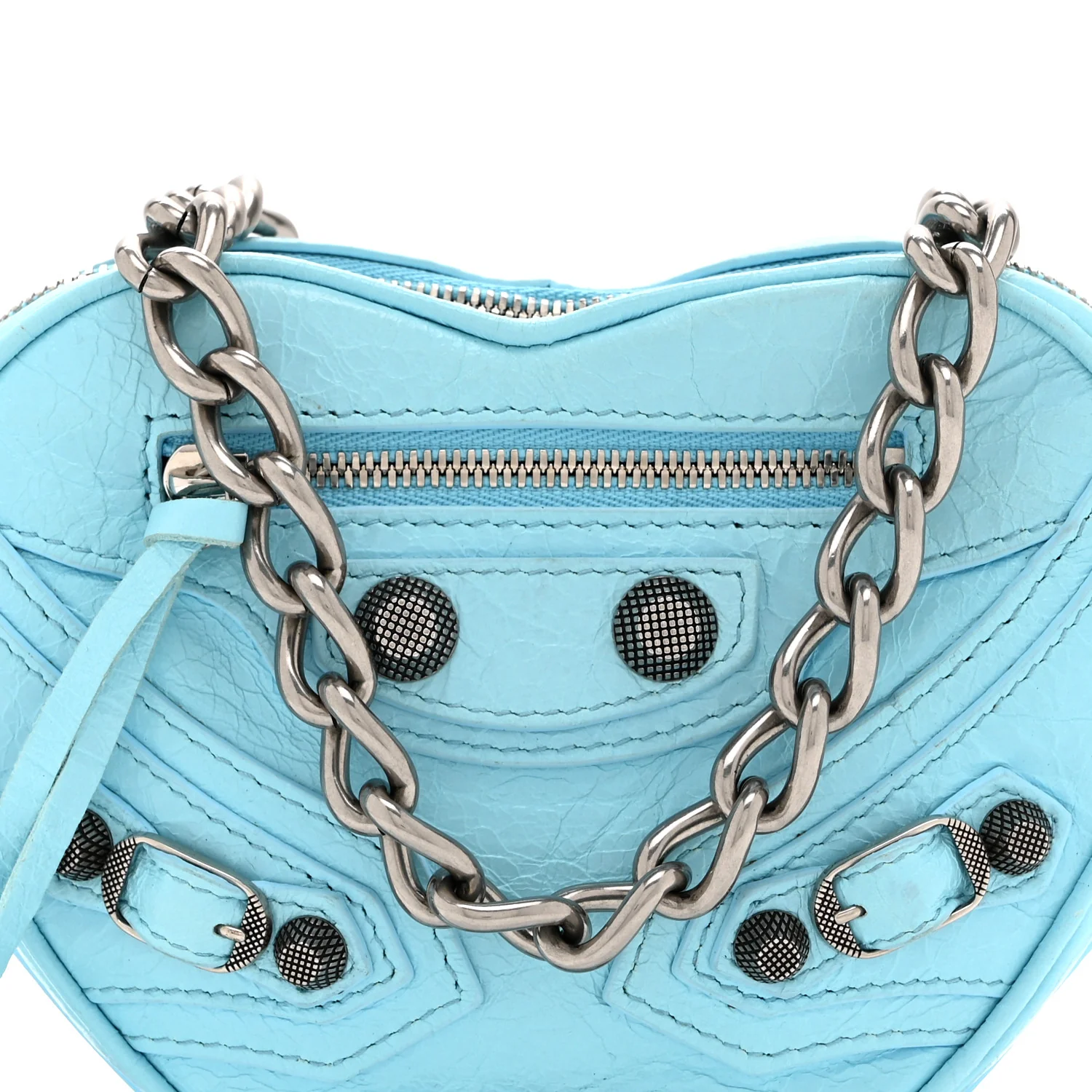Agneau Arena Mini Le Cagole Heart Bag Blue - Image 8