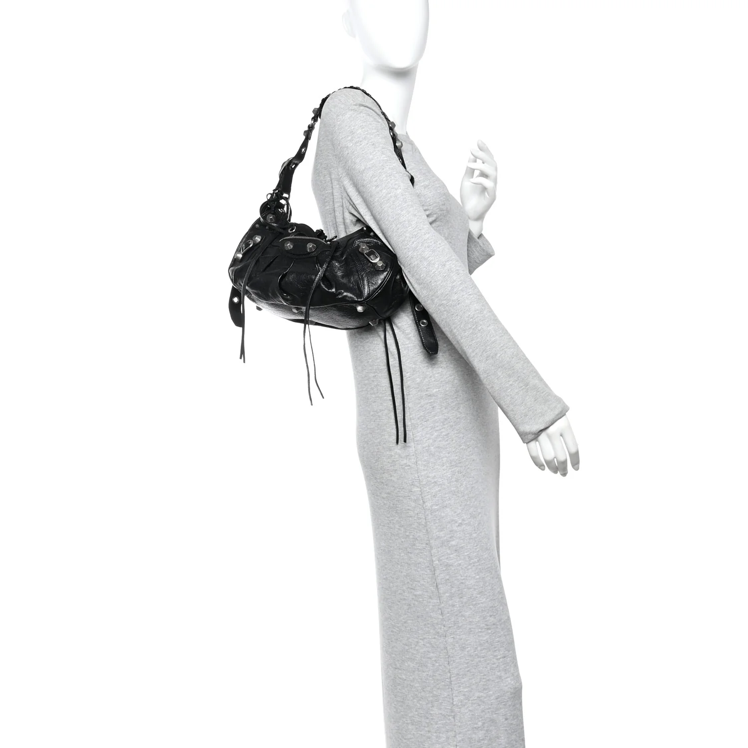 Agneau Arena Small Le Cagole Shoulder Bag Black - Image 2