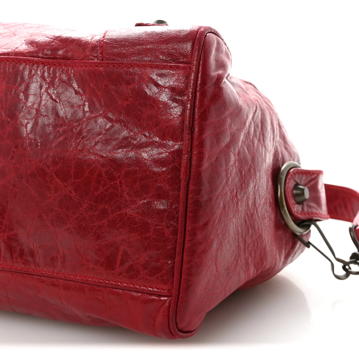 Agneau Classic Hardware Box Bag Cassis - Image 10
