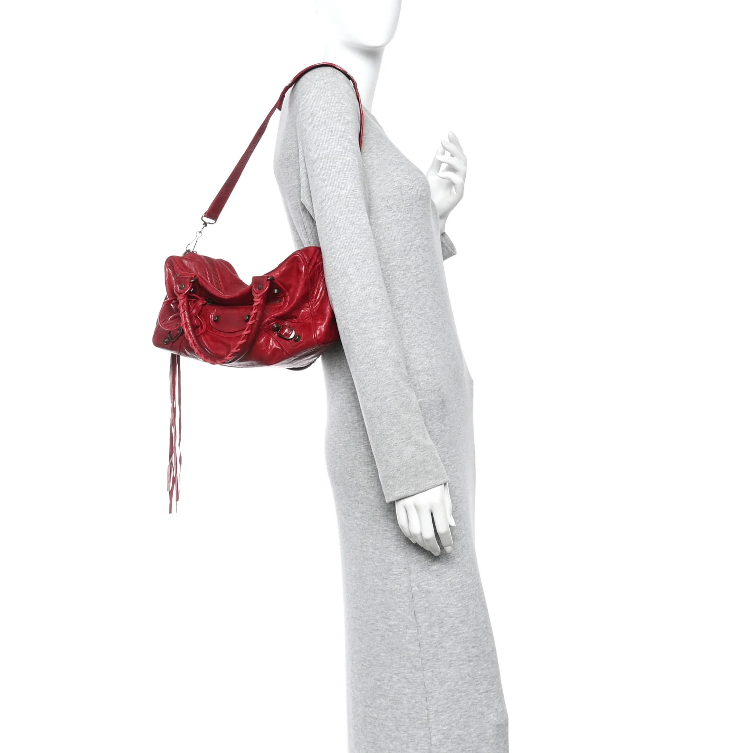 Agneau Classic Hardware Box Bag Cassis - Image 2