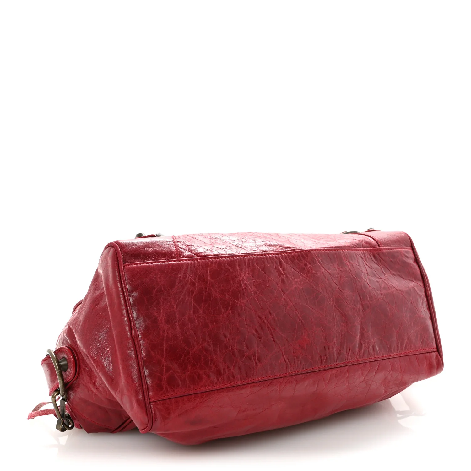 Agneau Classic Hardware Box Bag Cassis - Image 4