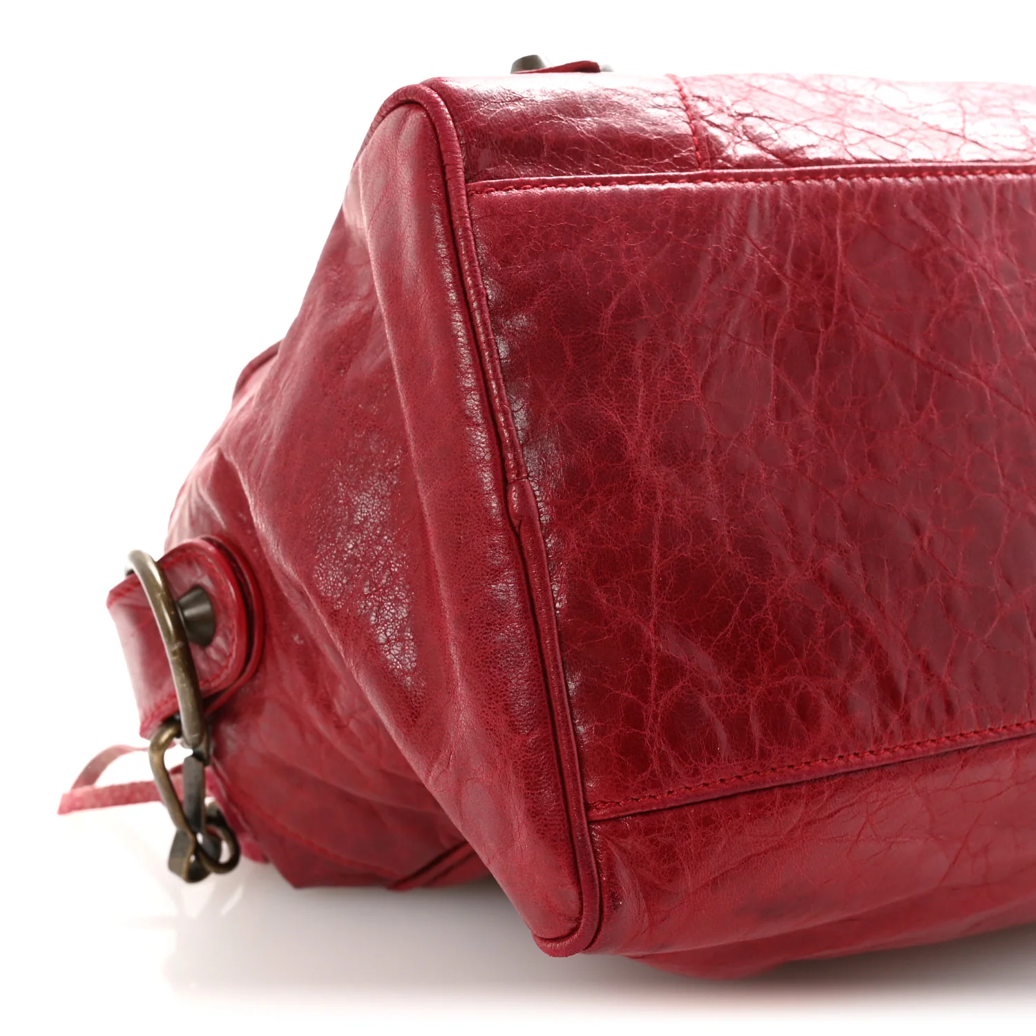Agneau Classic Hardware Box Bag Cassis - Image 9