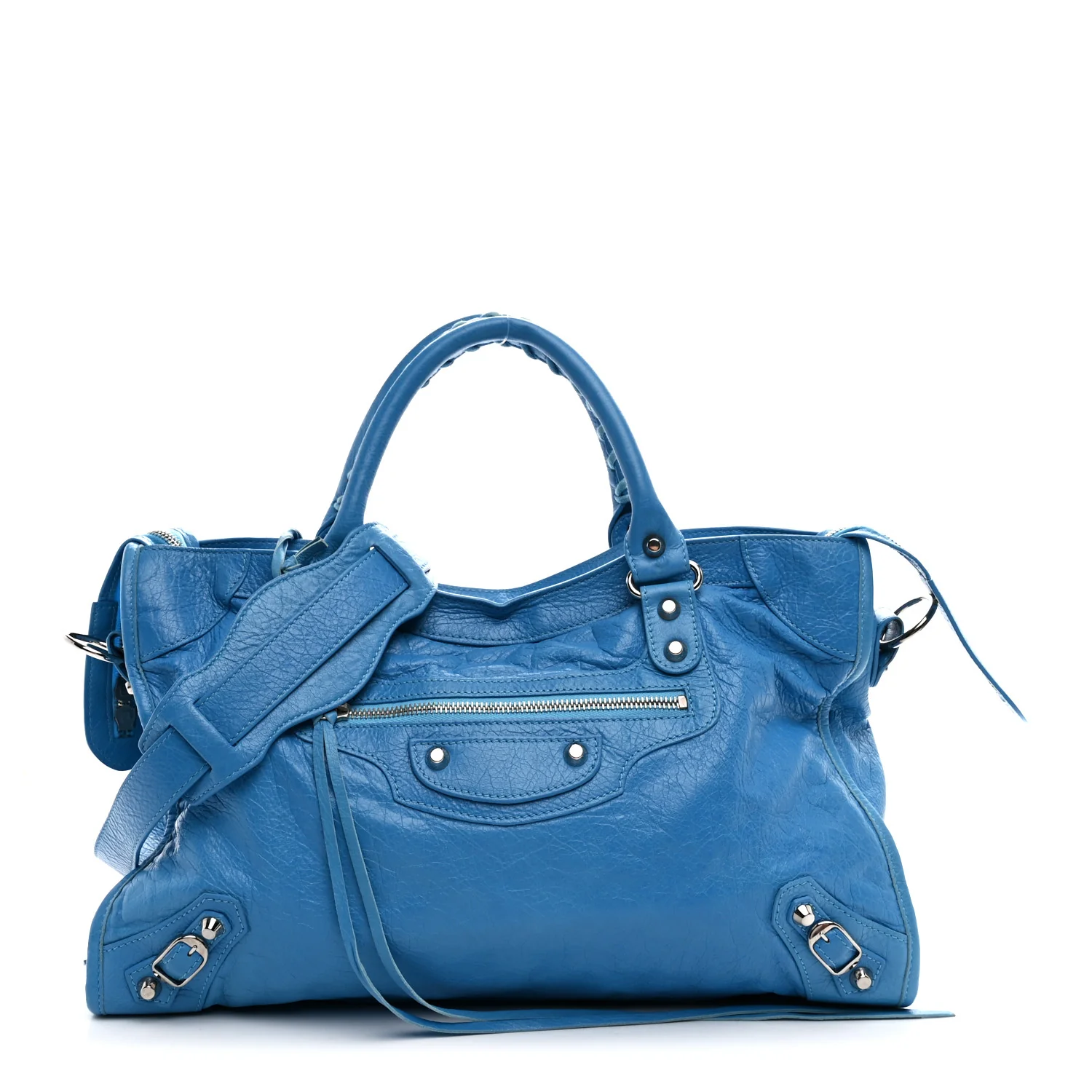 Agneau Classic Silver Hardware City Bleu Azur Clair