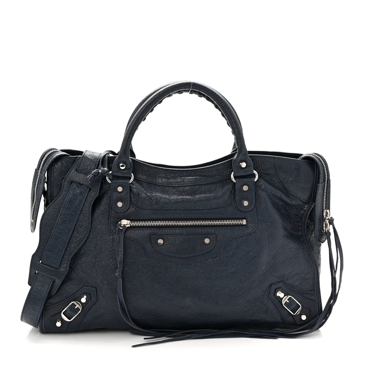 Agneau Classic Silver Hardware City Bleu Obscur