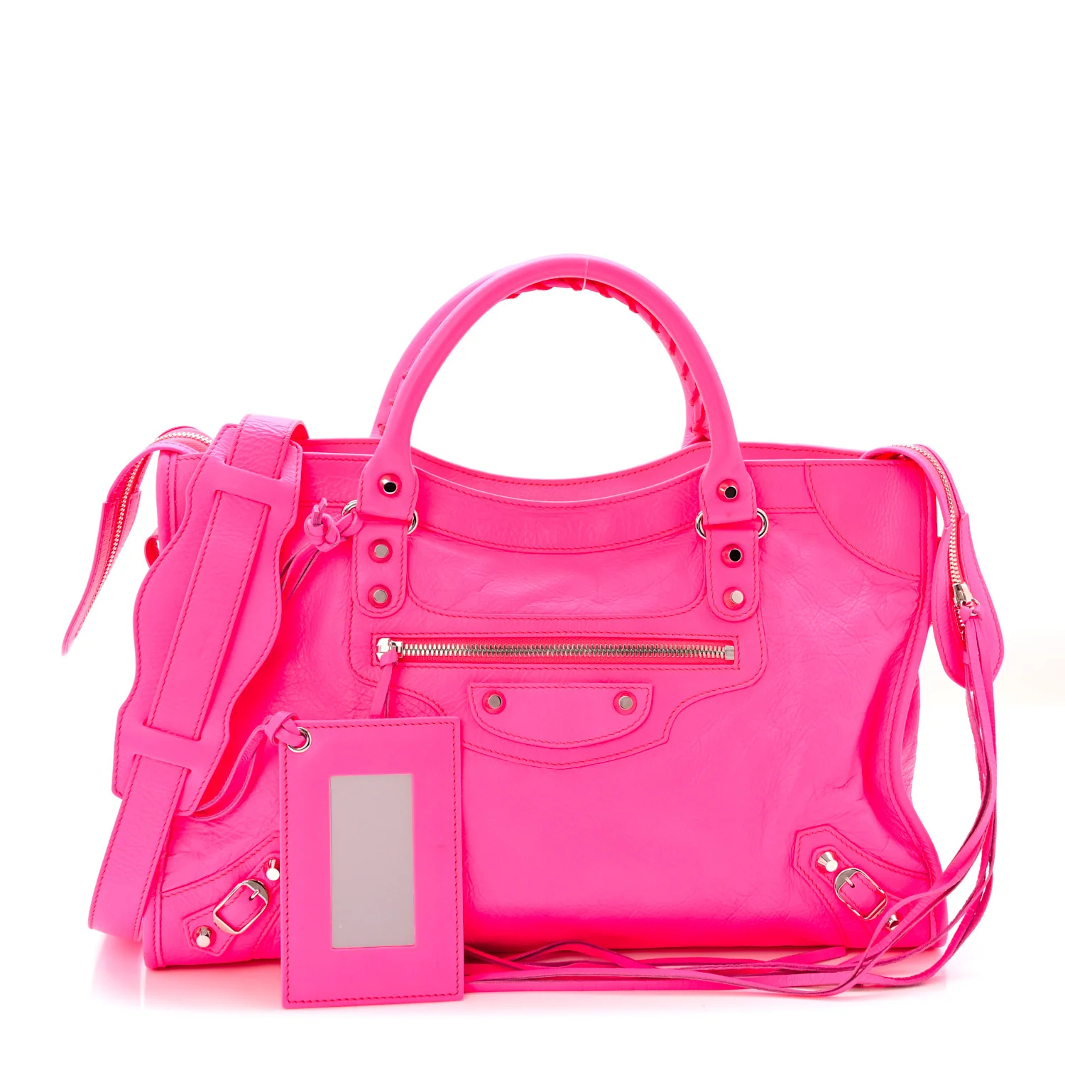 Agneau Classic Silver Hardware City Rose Fluo - Image 2