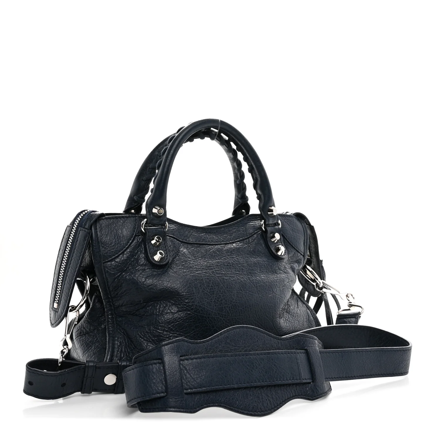 Agneau Classic Silver Hardware Mini City Bleu De Minuit - Image 4