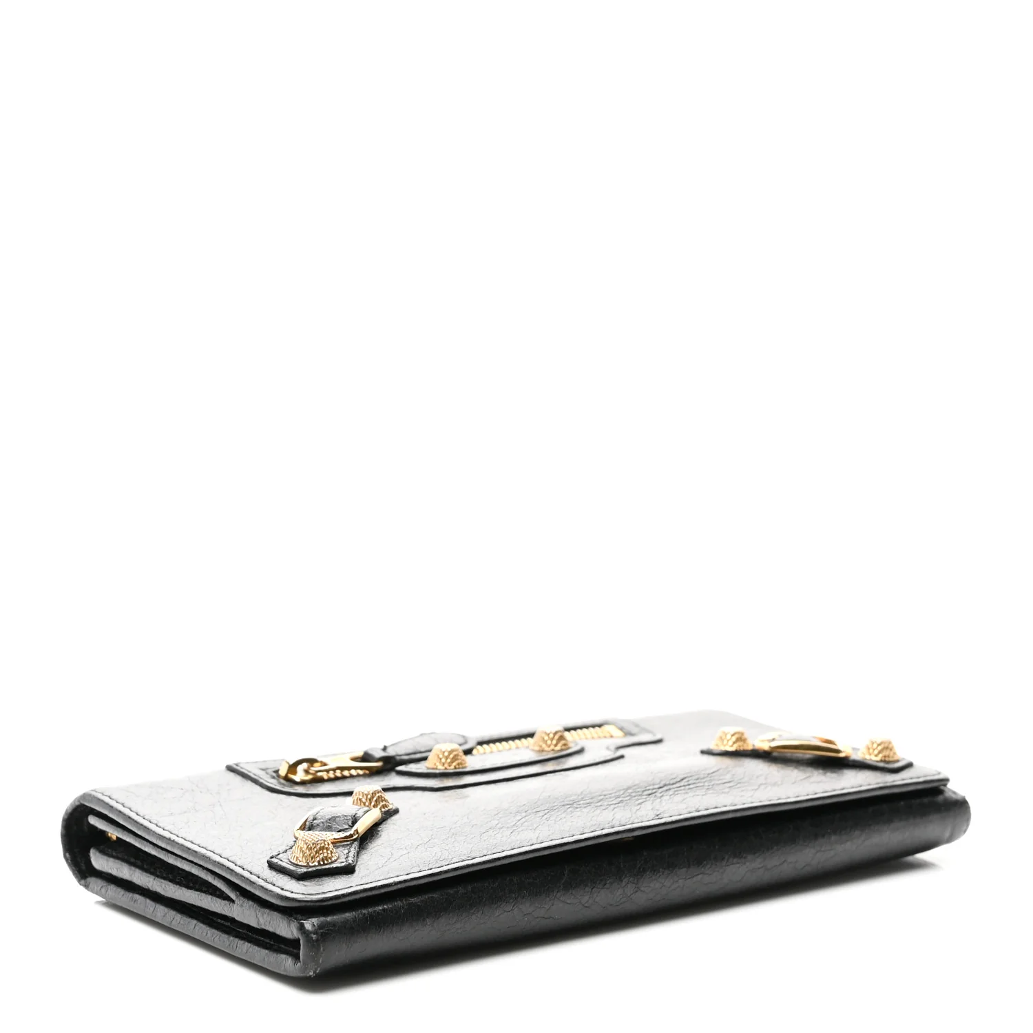 Agneau Giant 12 Gold Hardware Money Wallet Black - Image 4