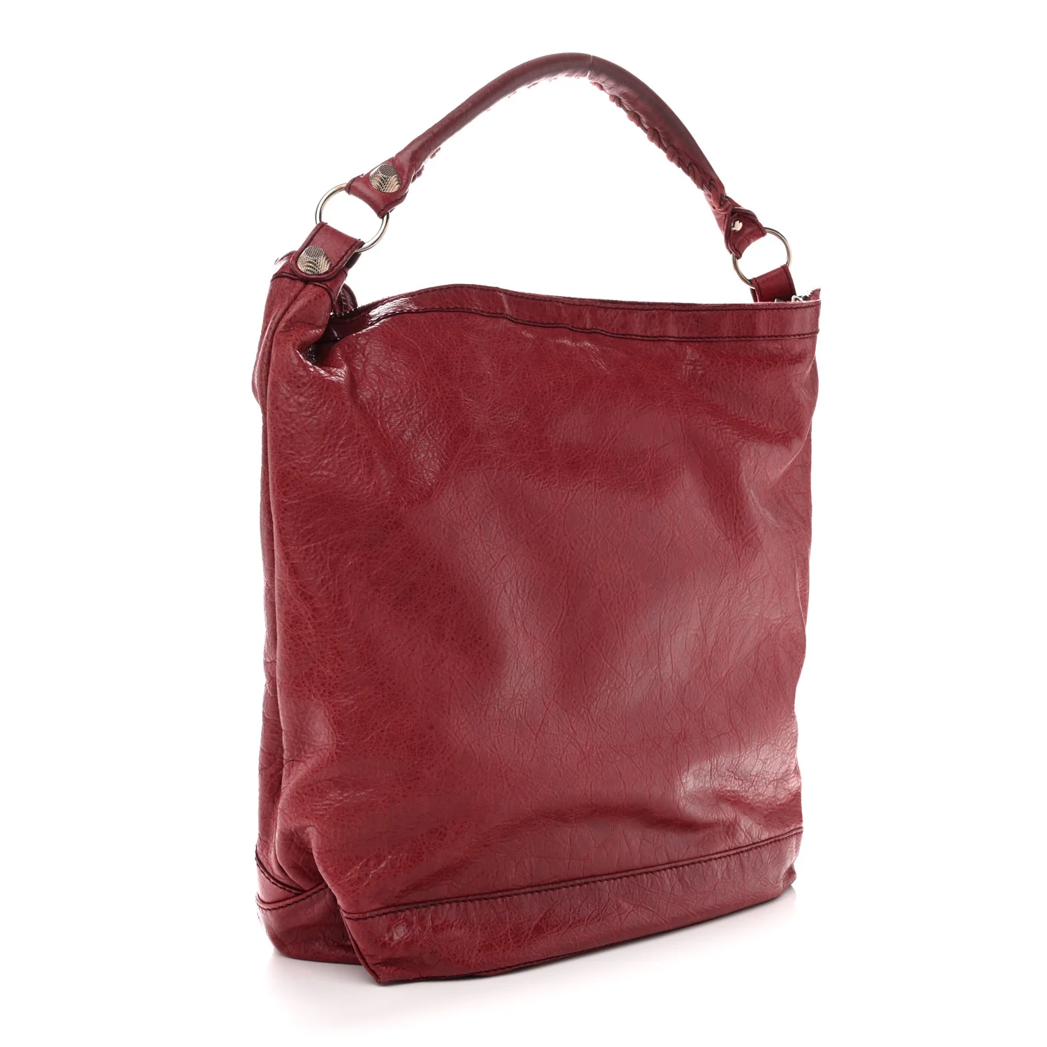 Agneau Giant 12 Silver Hardware Day Hobo Cassis - Image 3