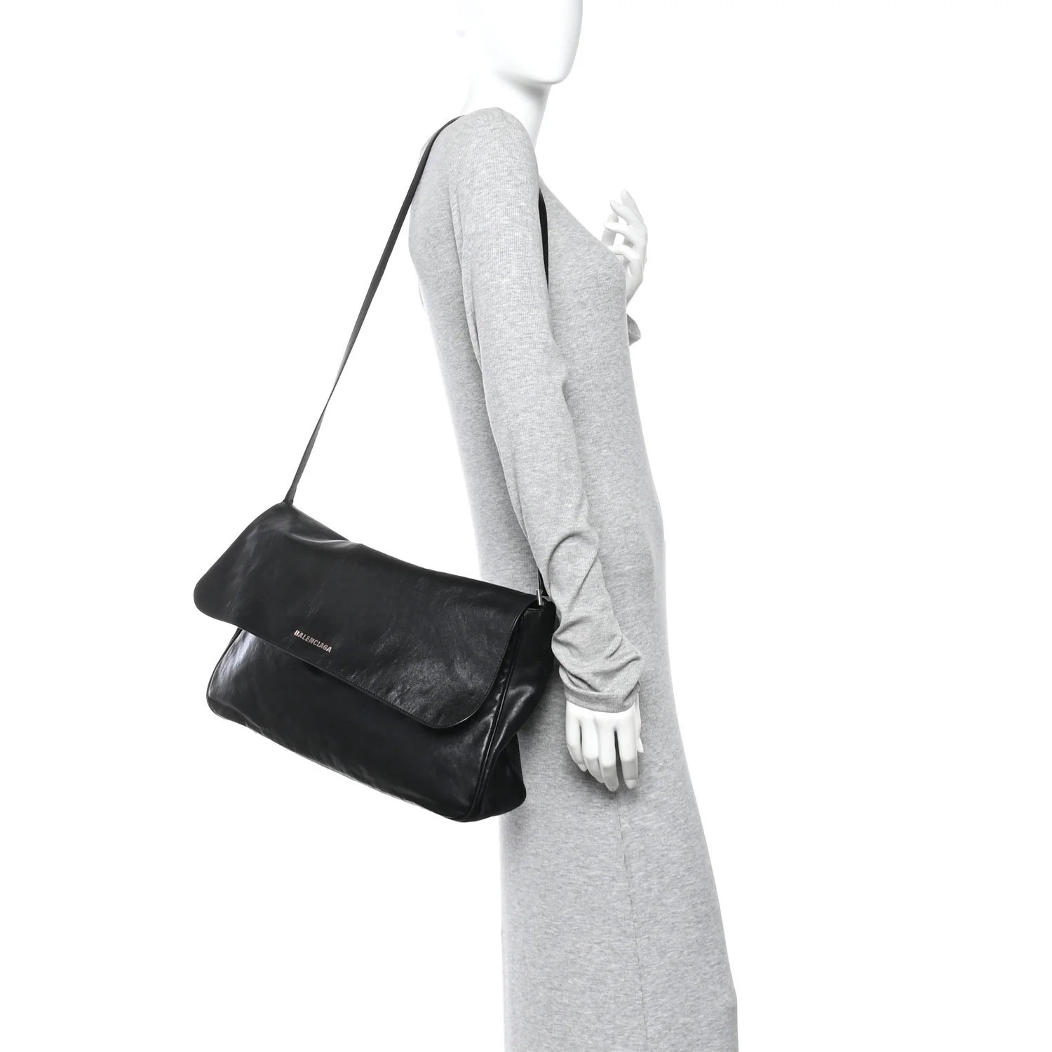 Agneau Large Grungy Messenger Black - Image 2