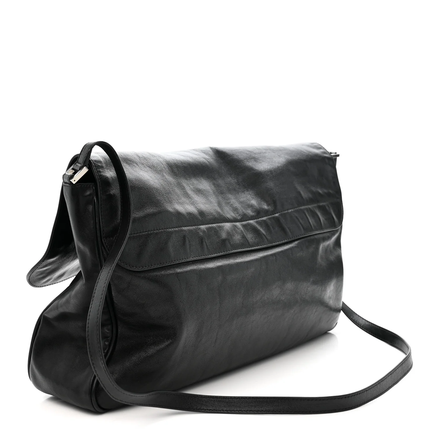 Agneau Large Grungy Messenger Black - Image 3