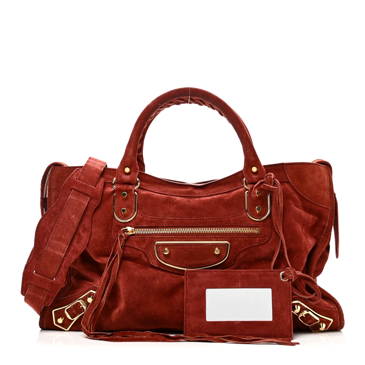 Baby Daim Suede Gold Metallic Edge Hardware City Bois De Rose Fonce - Image 3