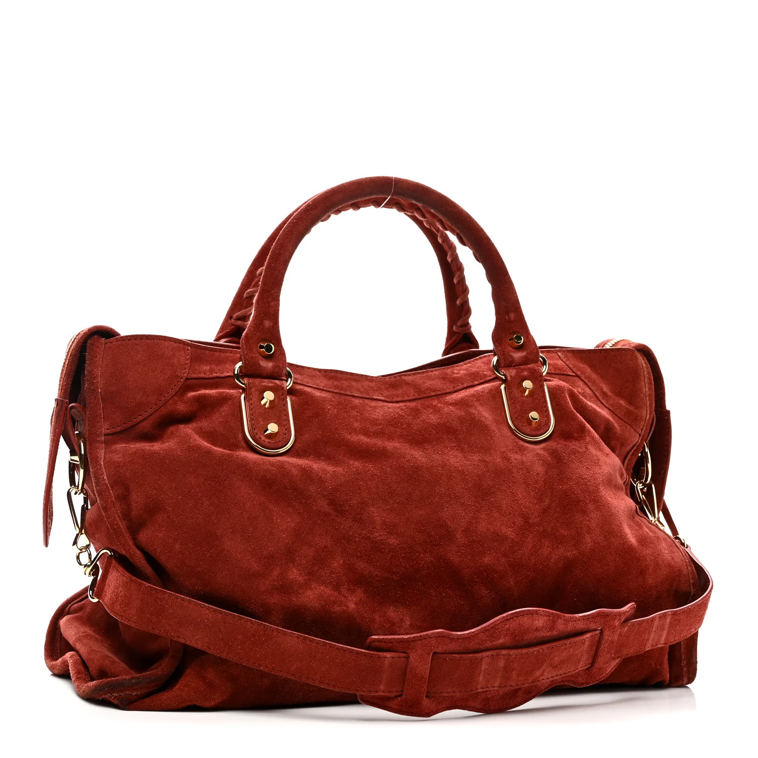 Baby Daim Suede Gold Metallic Edge Hardware City Bois De Rose Fonce - Image 4