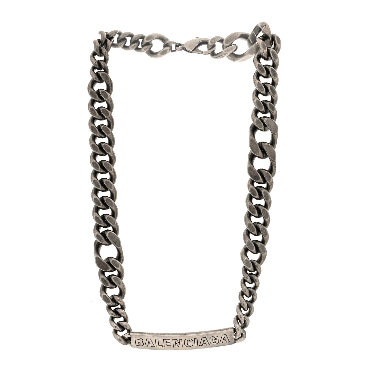 Brass Plate Twist Necklace Antique Silver - Image 3