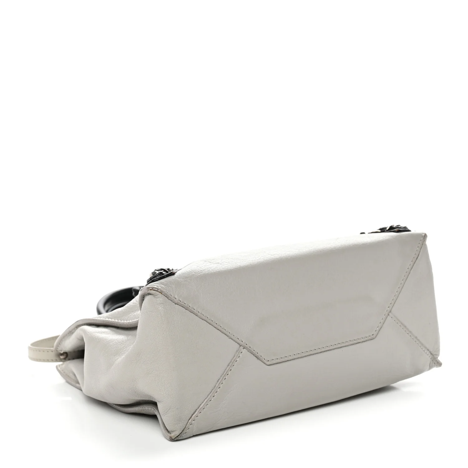 Calfskin Papier Mini A4 Zip Around Tote Grey Black - Image 3
