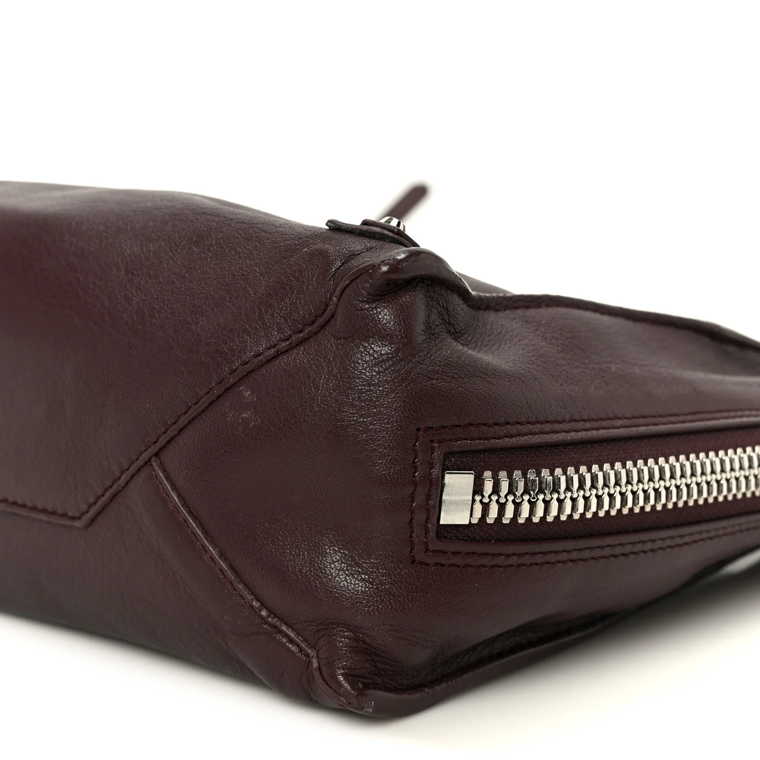 Calfskin Papier Mini A4 Zip Around Tote Rouge Aubergine - Image 11