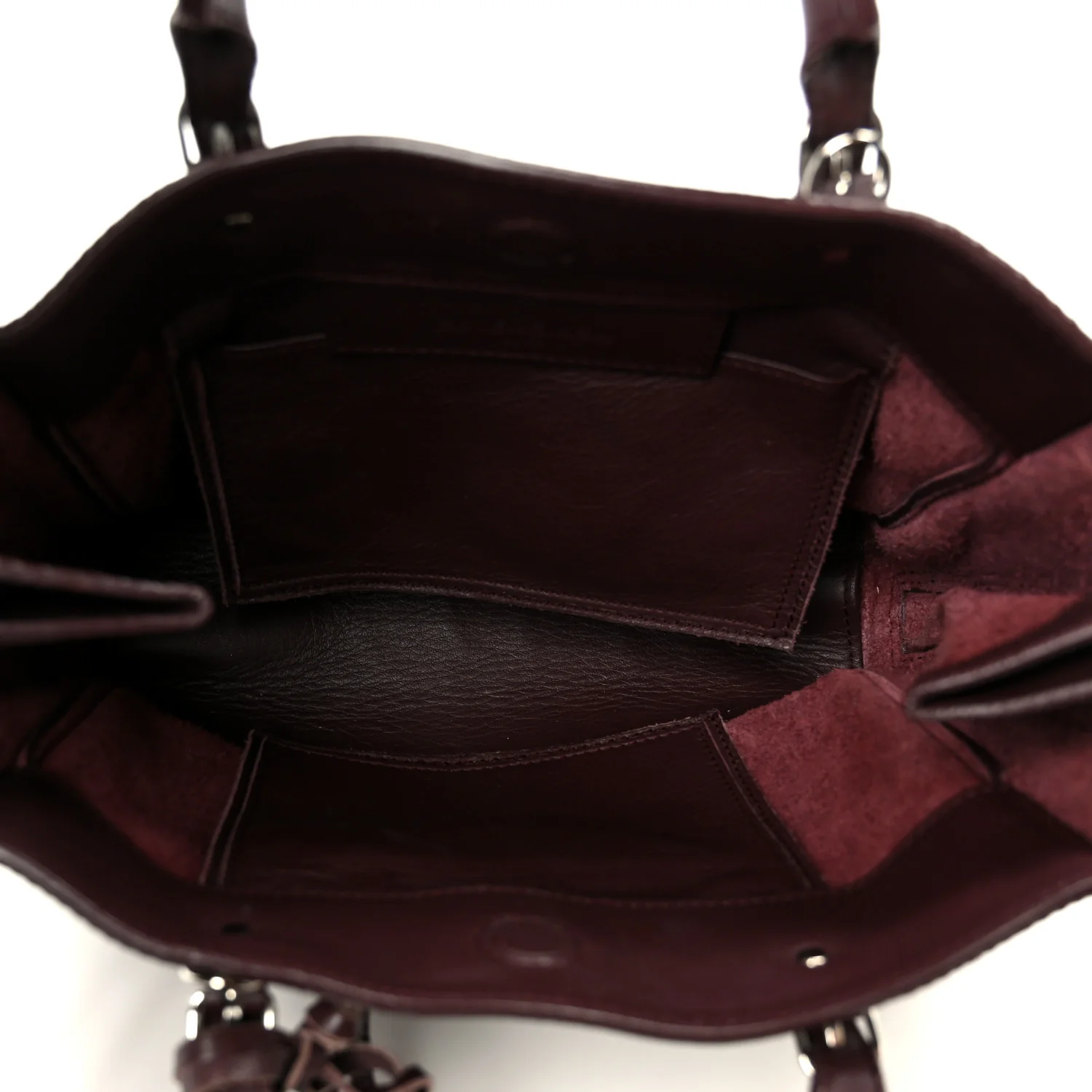 Calfskin Papier Mini A4 Zip Around Tote Rouge Aubergine - Image 6