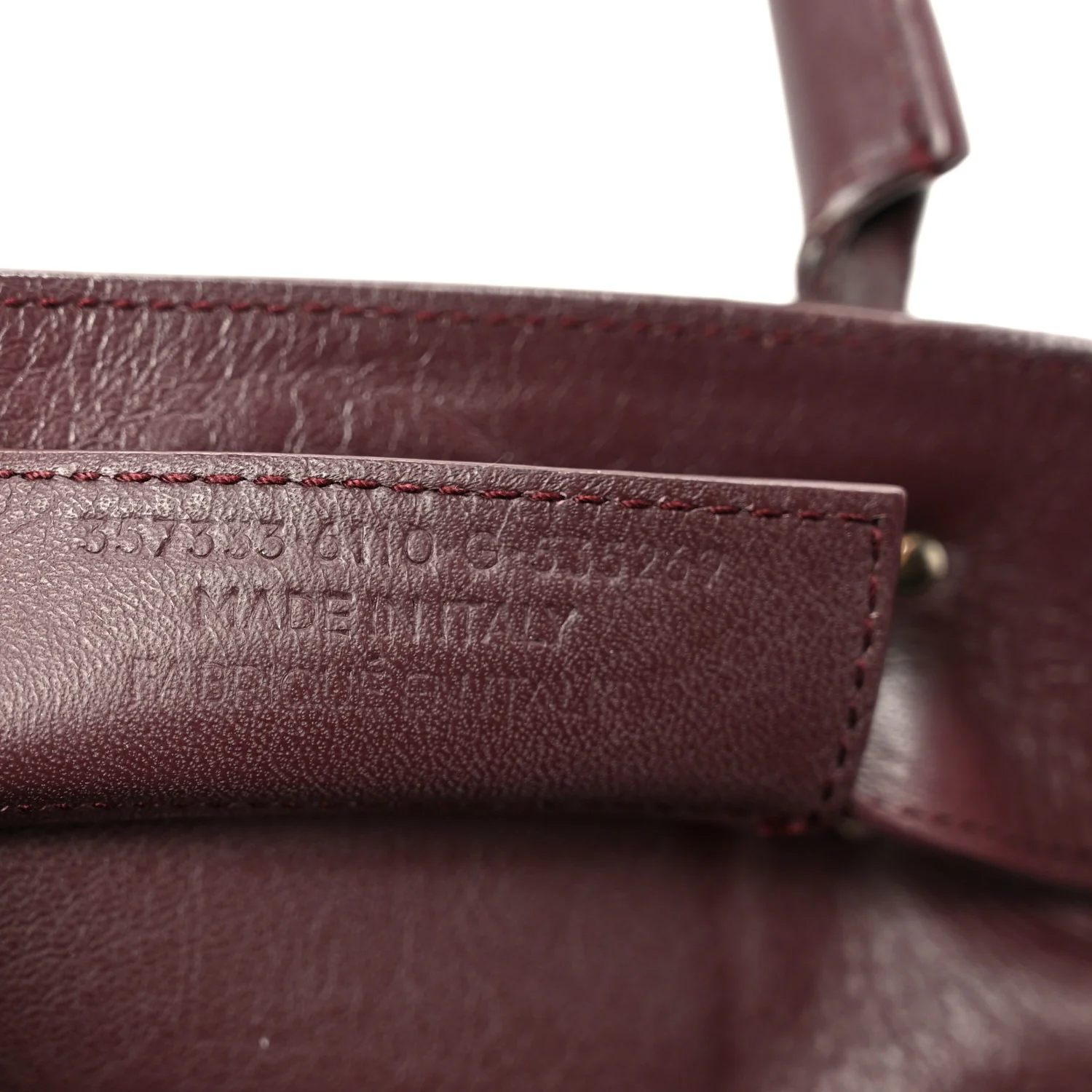 Calfskin Papier Mini A4 Zip Around Tote Rouge Aubergine - Image 8