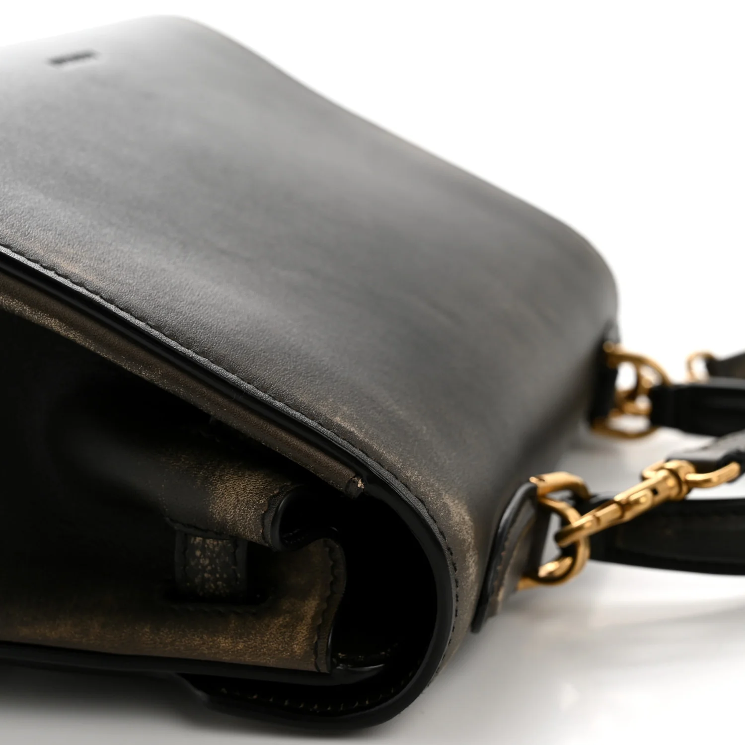 Calfskin Small Money Top Handle Handbag Brown - Image 12