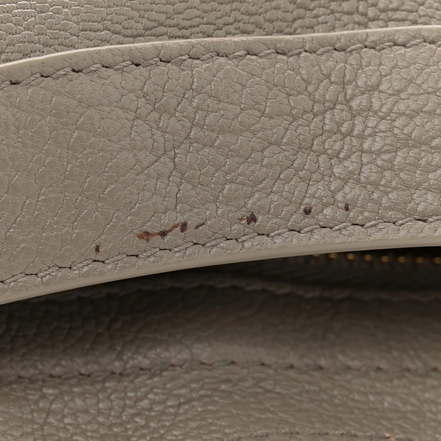 Chevre Gold Metallic Edge Hardware City Gris Taupe - Image 13