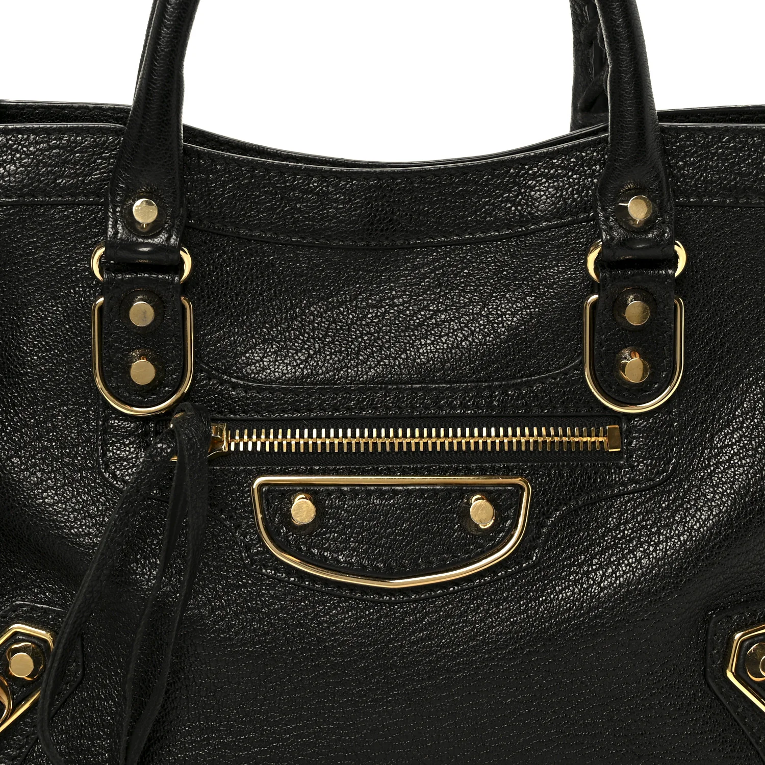 Chevre Gold Metallic Edge Hardware S City Black - Image 8