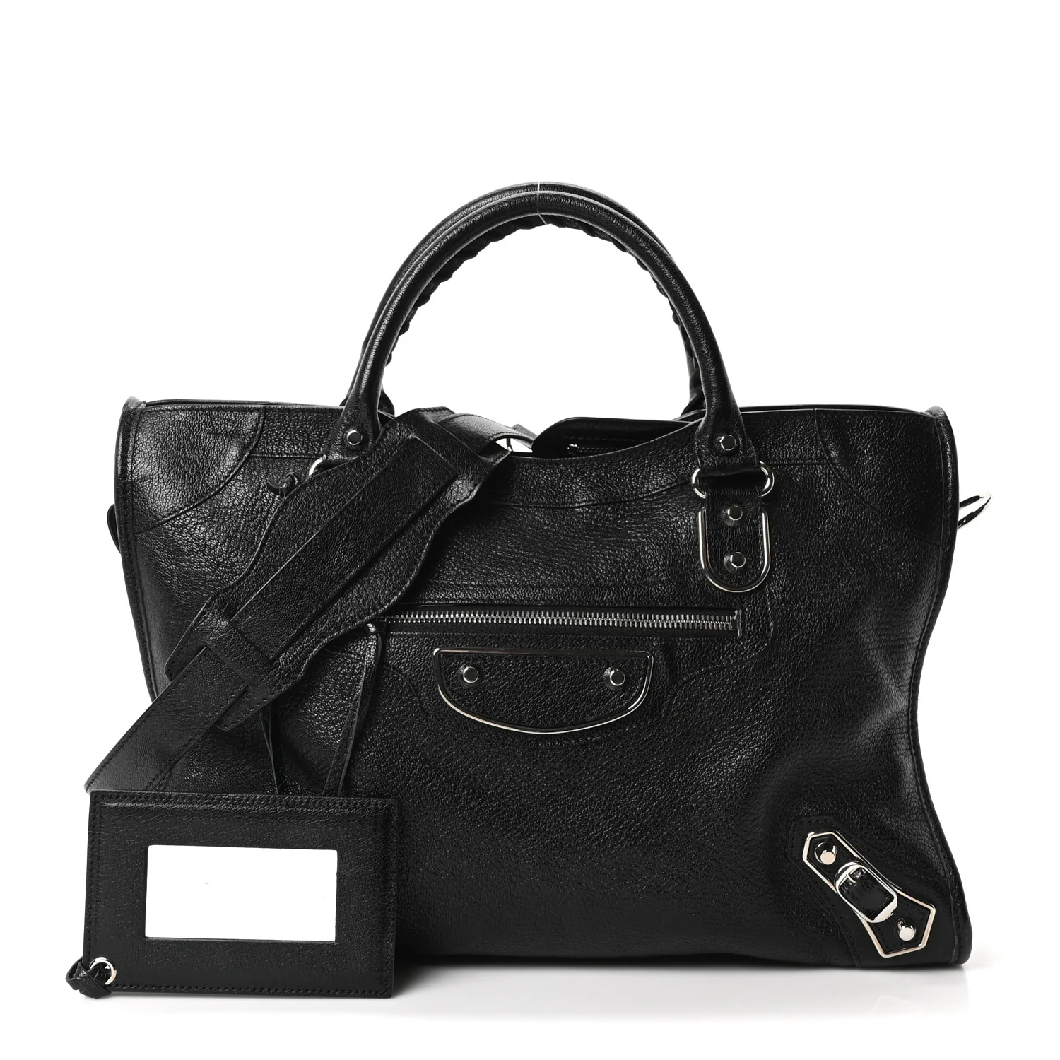 Chevre Silver Metallic Edge Hardware City Black - Image 2