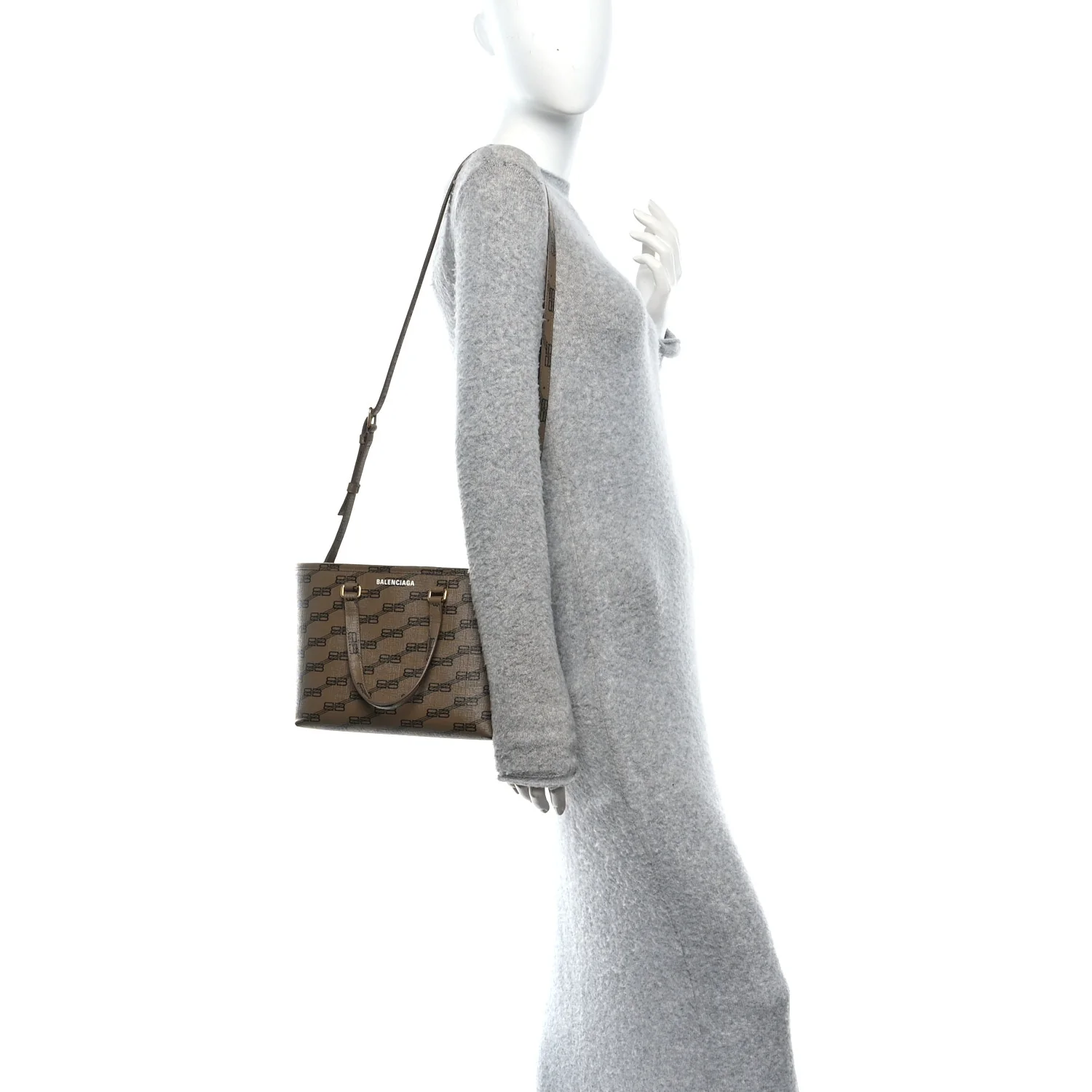 Coated Canvas BB Monogram Small Signature East West Shopper Bag Beige Brown - Image 2