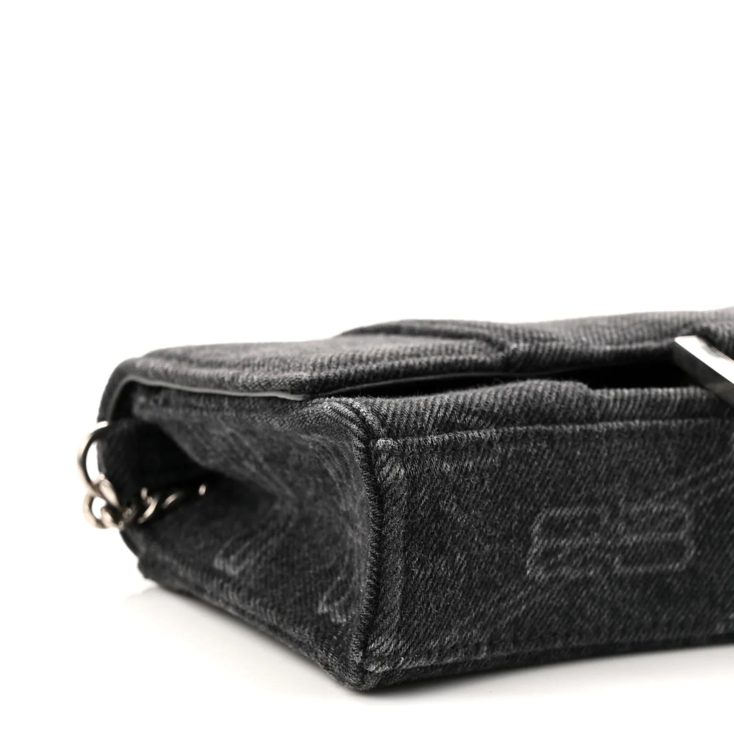 Denim BB Monogram Hourglass Chain Bag Black - Image 8