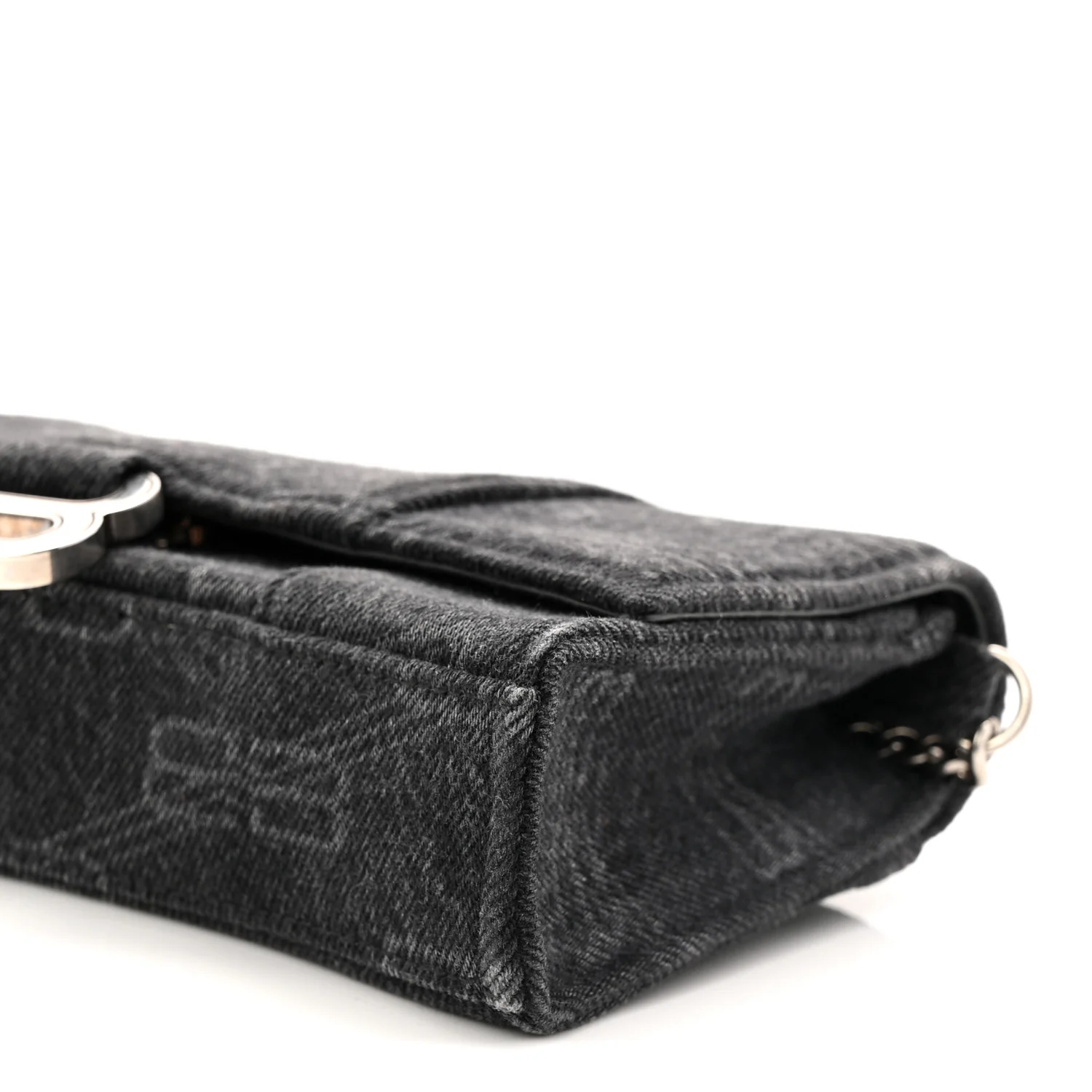 Denim BB Monogram Hourglass Chain Bag Black - Image 9