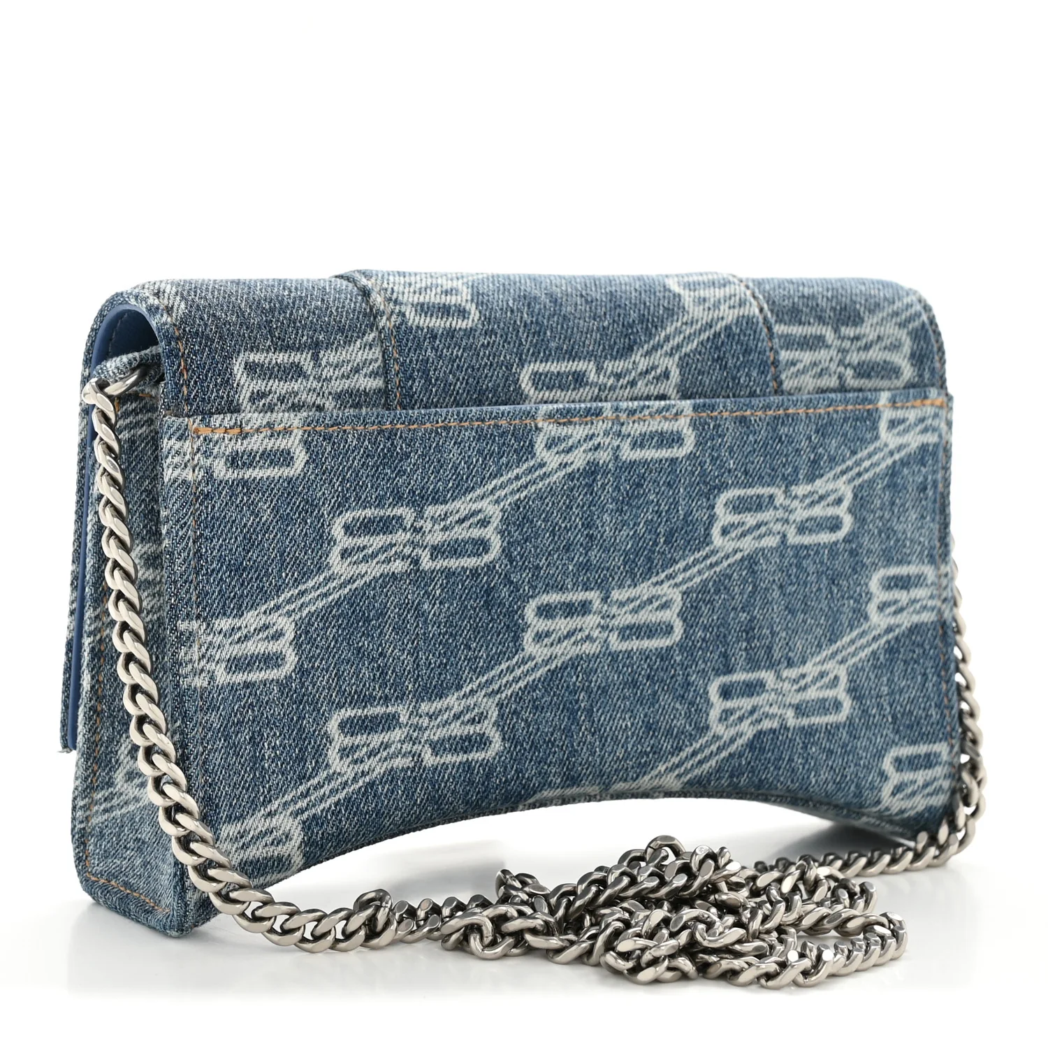 Denim BB Monogram Hourglass Chain Bag Blue - Image 3